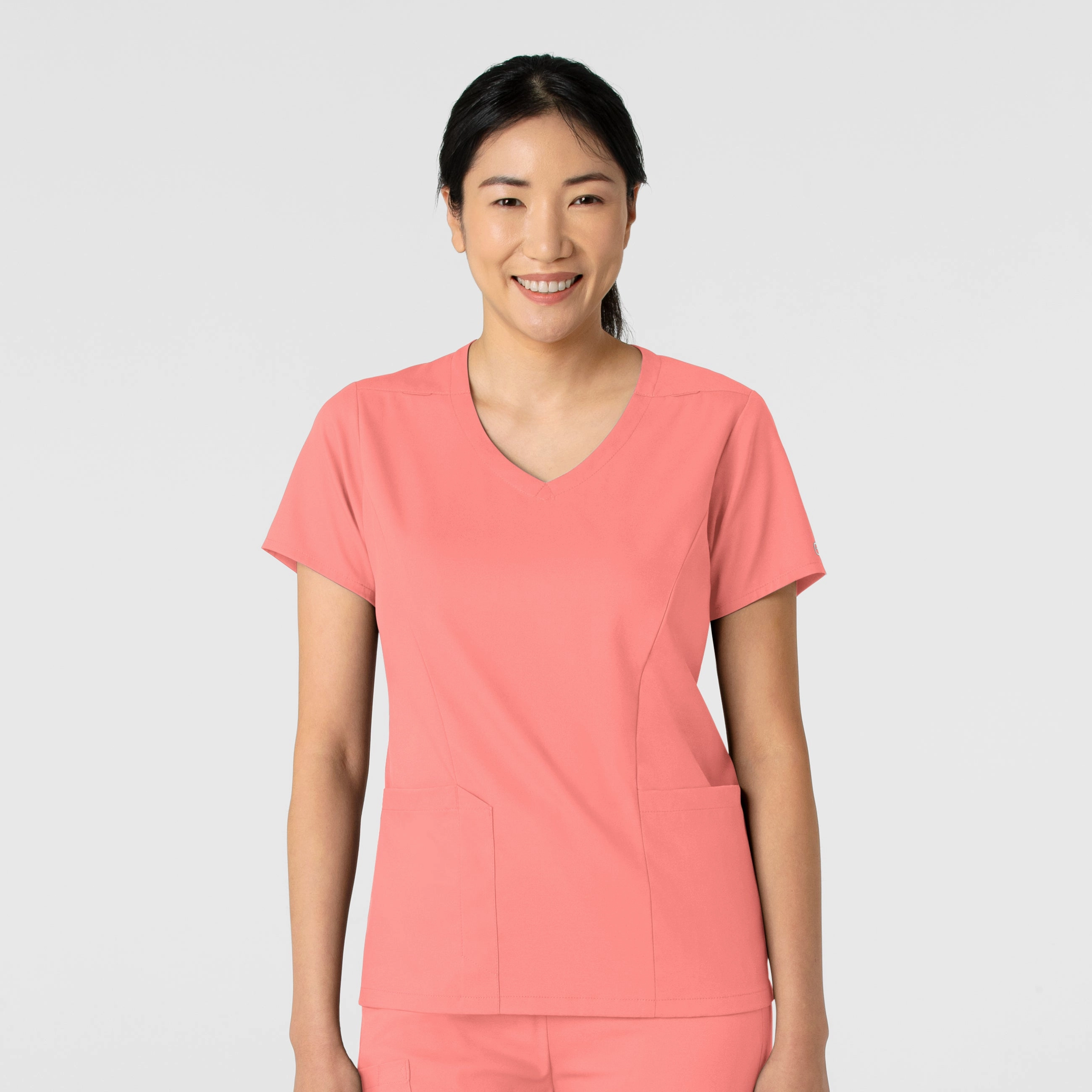 Boundless Women's 2-Pocket V-Neck Scrub Top - Paradise Pink
