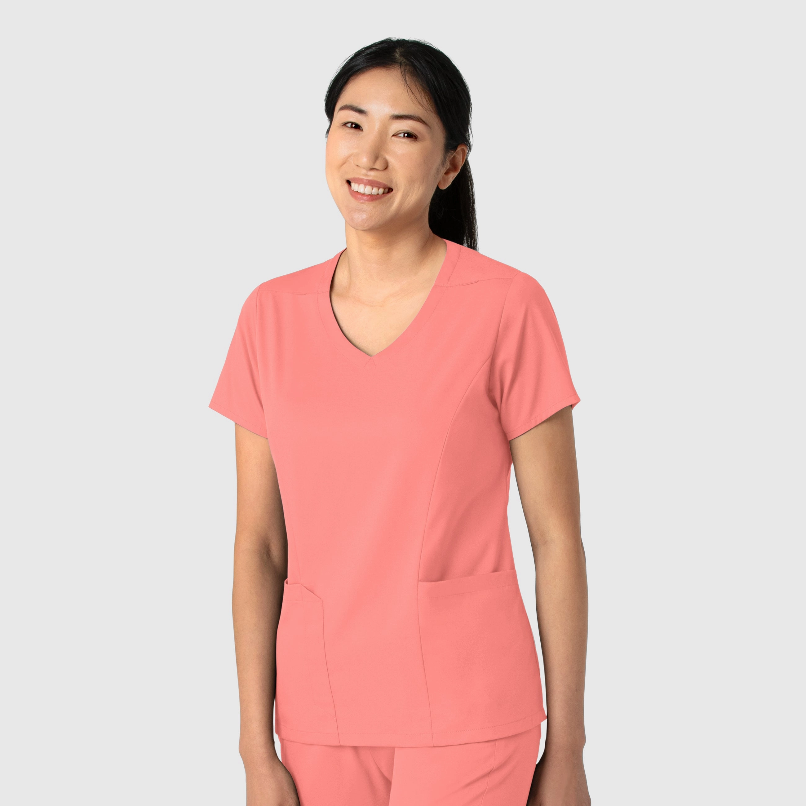 Boundless Women's 2-Pocket V-Neck Scrub Top - Paradise Pink