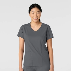 Boundless Women's 2-Pocket V-Neck Scrub Top - Pewter