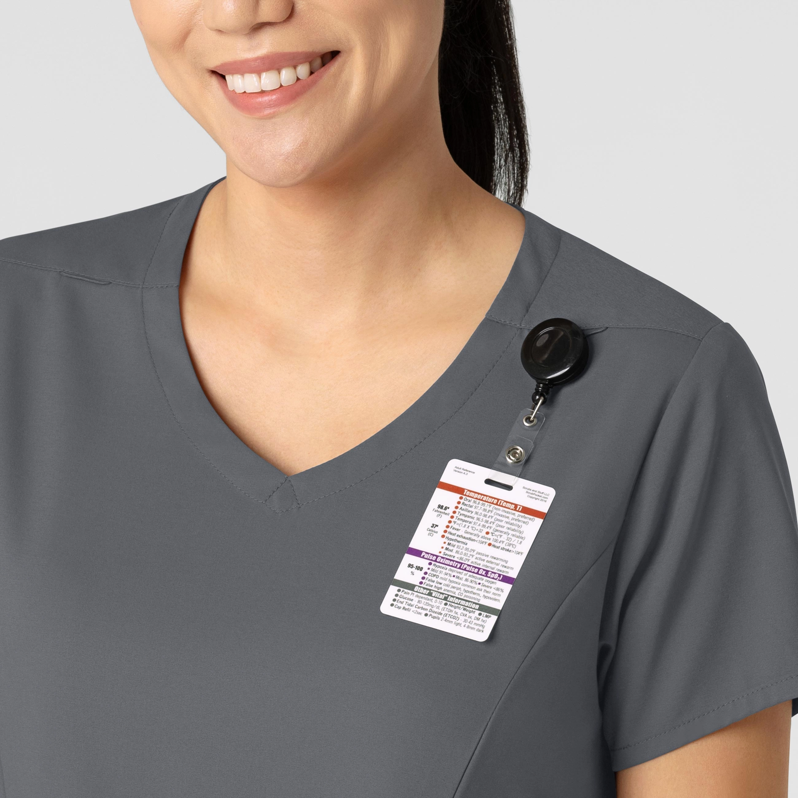 Boundless Women's 2-Pocket V-Neck Scrub Top - Pewter