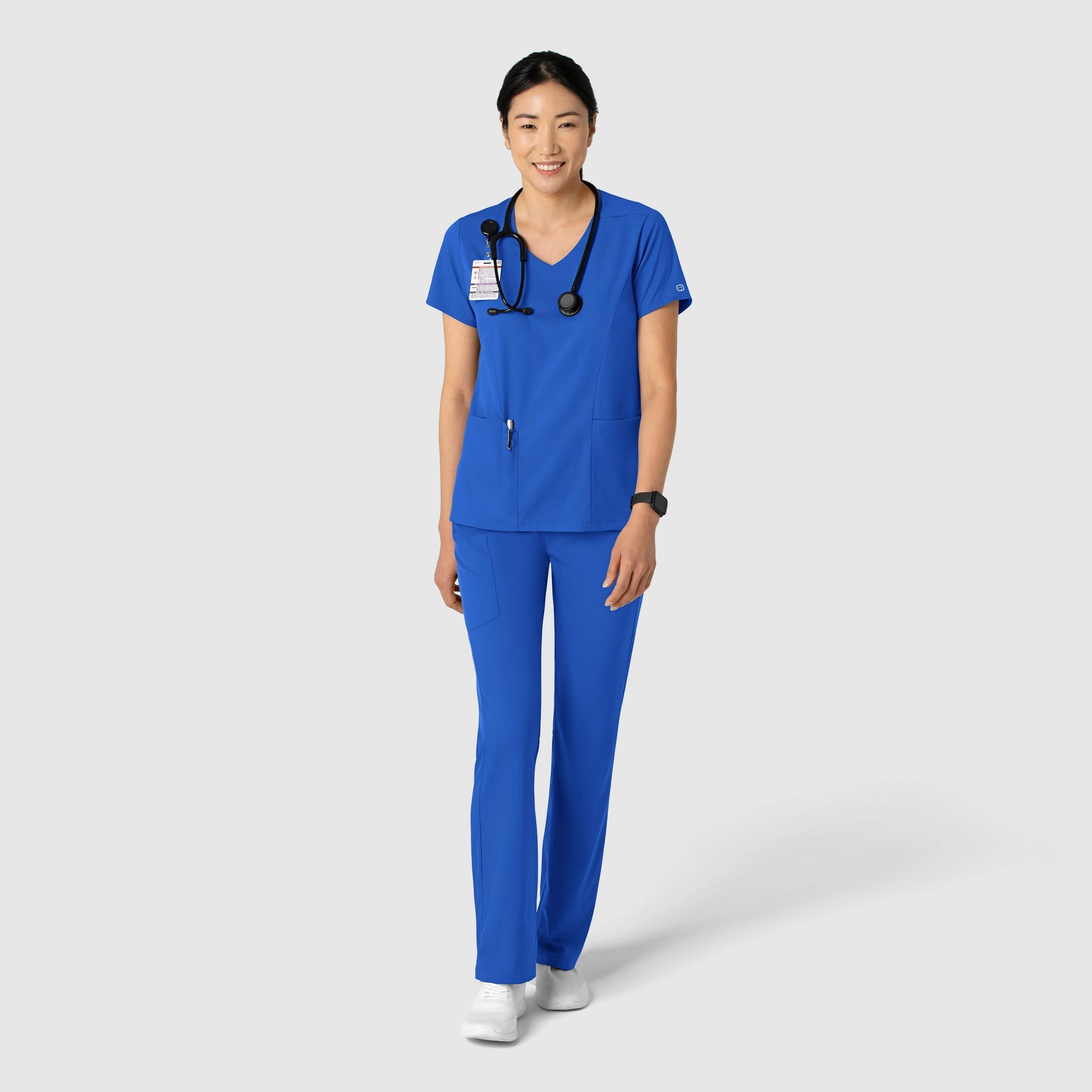 Boundless Women's 2-Pocket V-Neck Scrub Top - Royal