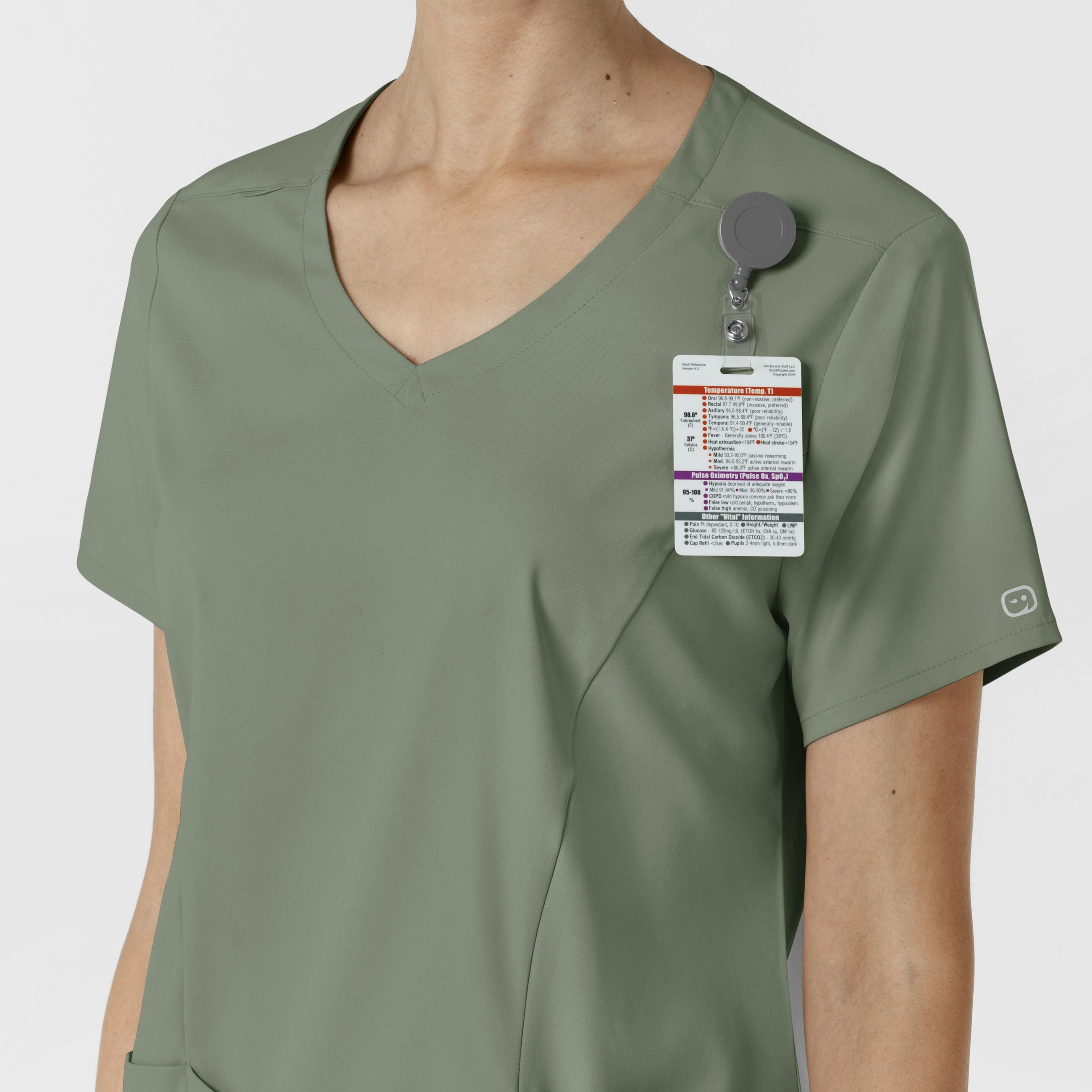 Boundless Women's 2-Pocket V-Neck Scrub Top - Sage