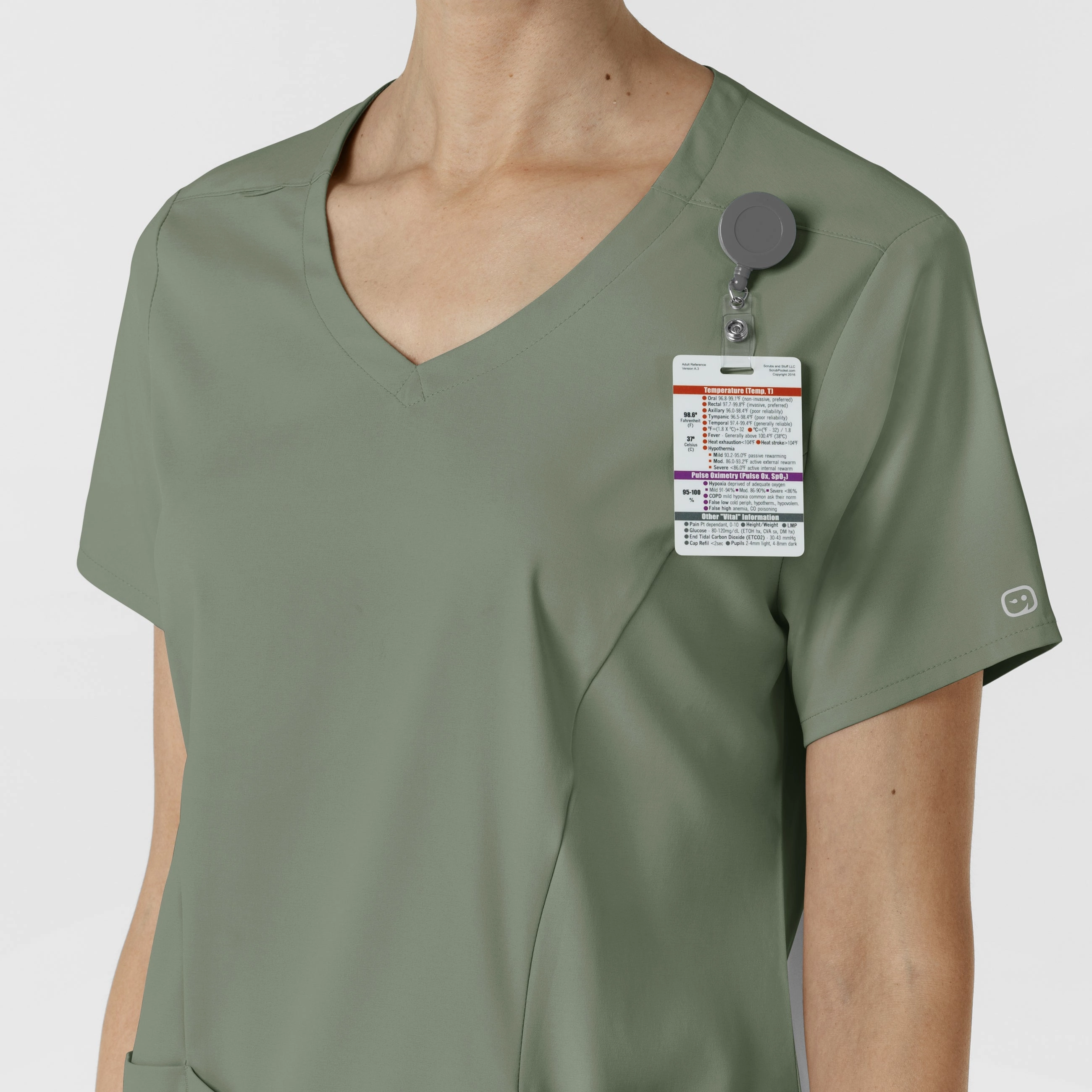 Boundless Women's 2-Pocket V-Neck Scrub Top - Sage