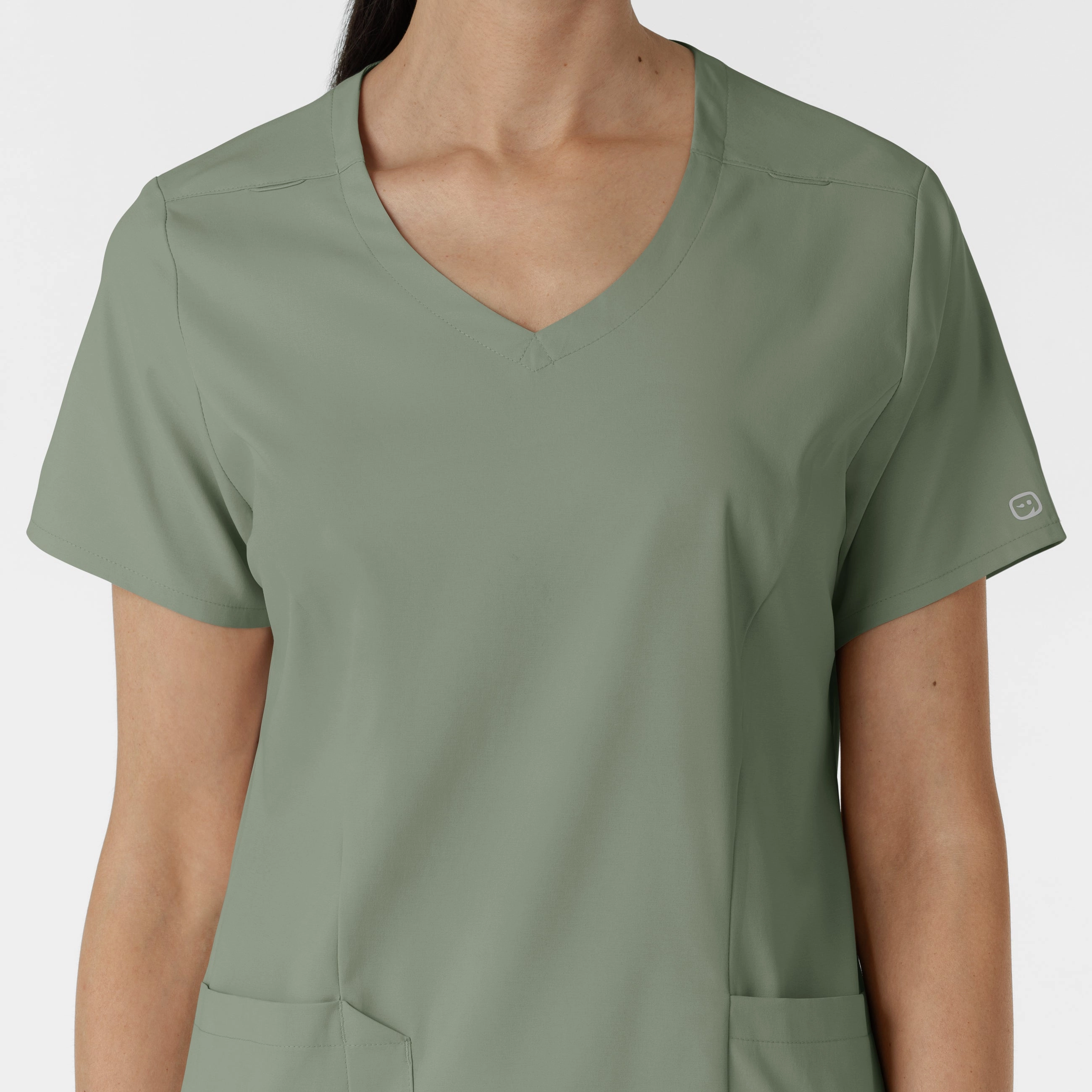 Boundless Women's 2-Pocket V-Neck Scrub Top - Sage