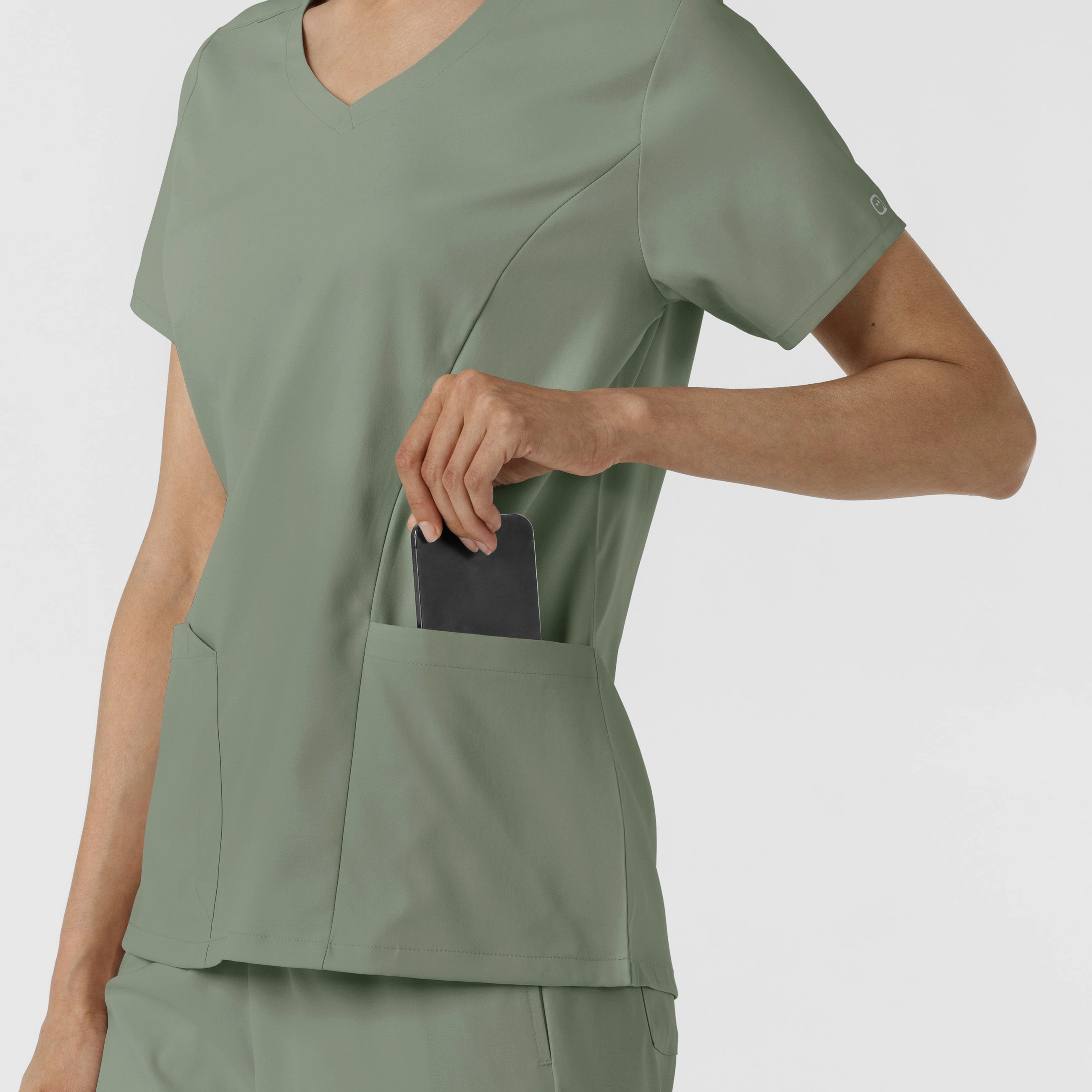 Boundless Women's 2-Pocket V-Neck Scrub Top - Sage