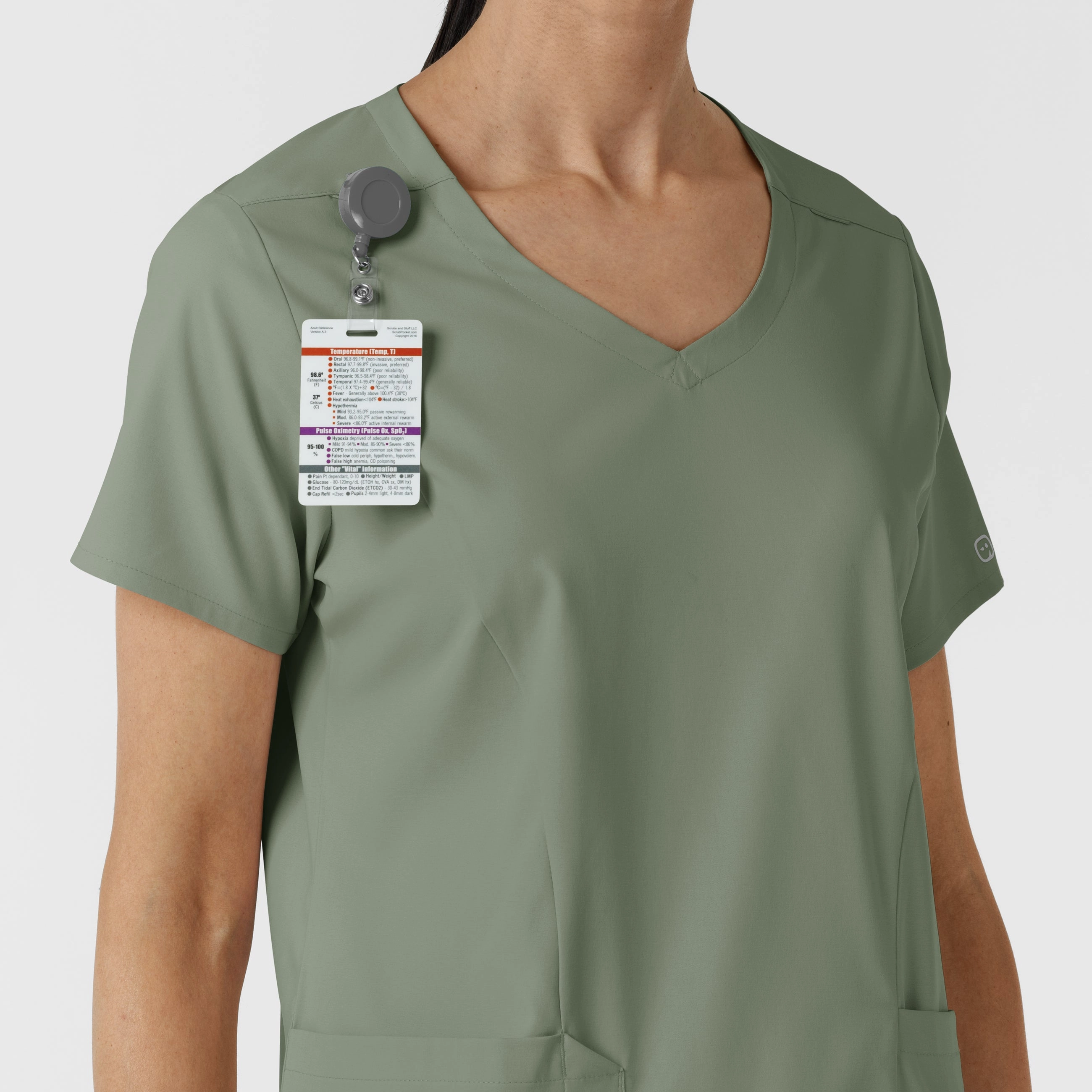 Boundless Women's 2-Pocket V-Neck Scrub Top - Sage