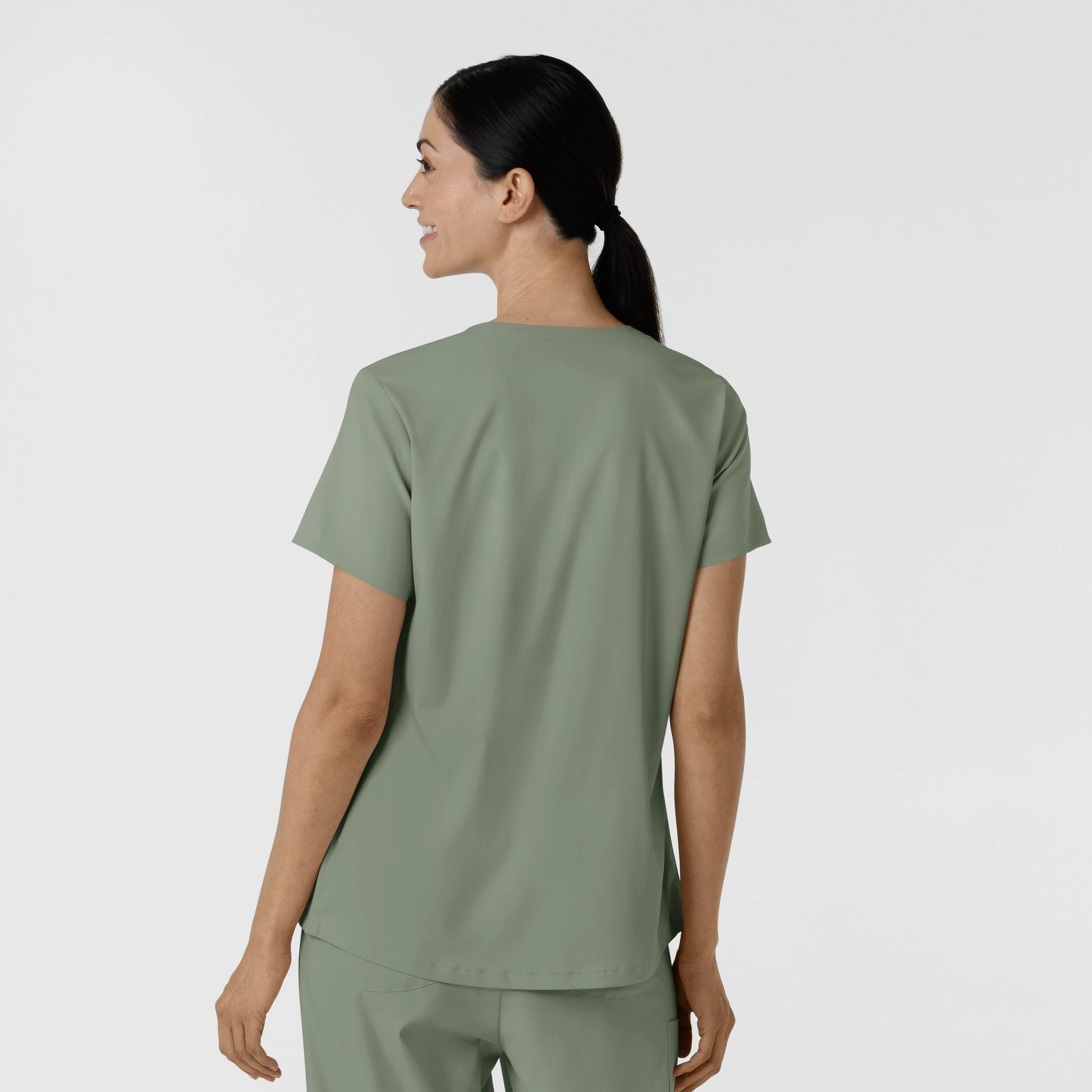 Boundless Women's 2-Pocket V-Neck Scrub Top - Sage
