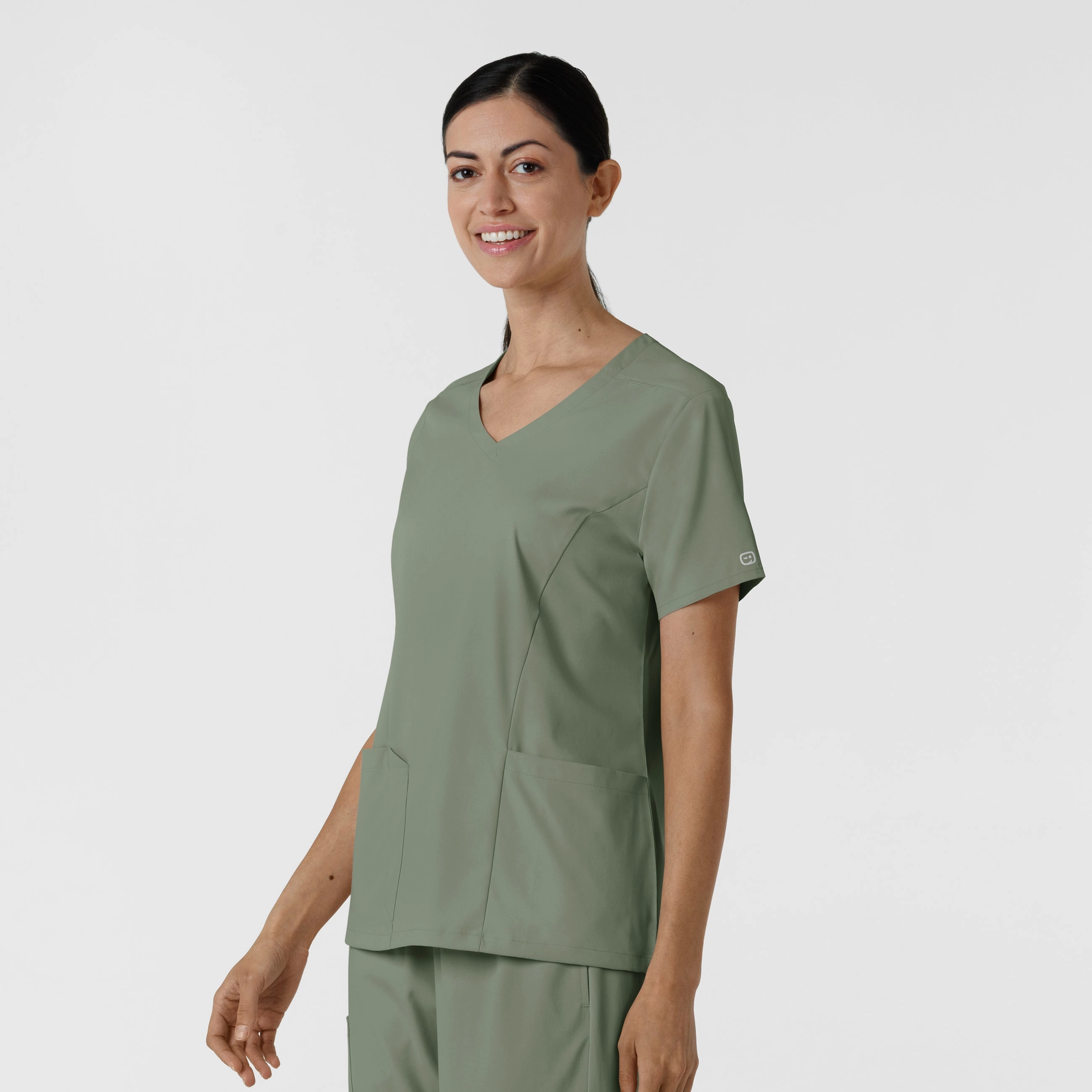 Boundless Women's 2-Pocket V-Neck Scrub Top - Sage