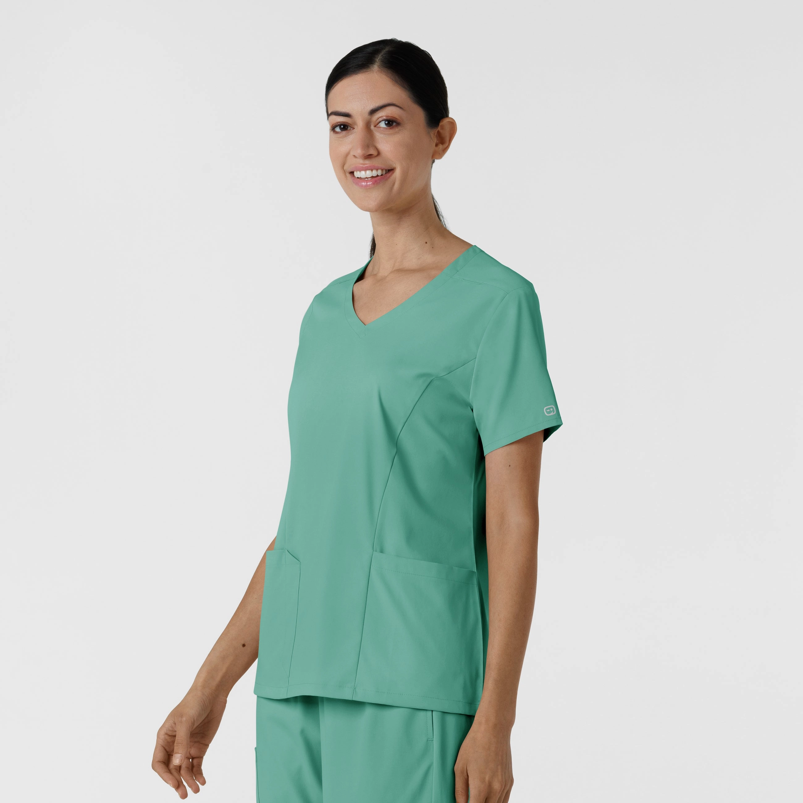 Boundless Women's 2-Pocket V-Neck Scrub Top - Turquoise