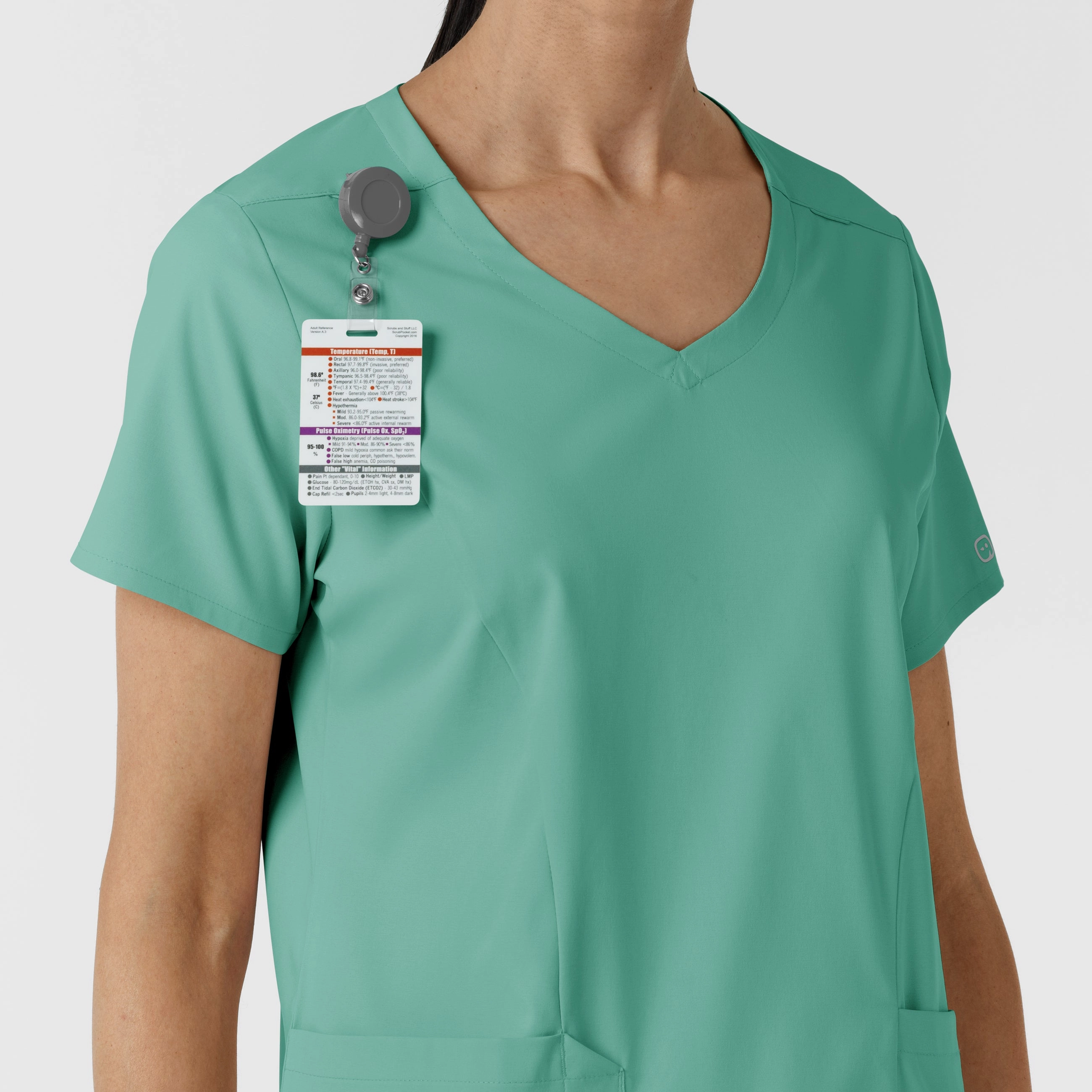 Boundless Women's 2-Pocket V-Neck Scrub Top - Turquoise
