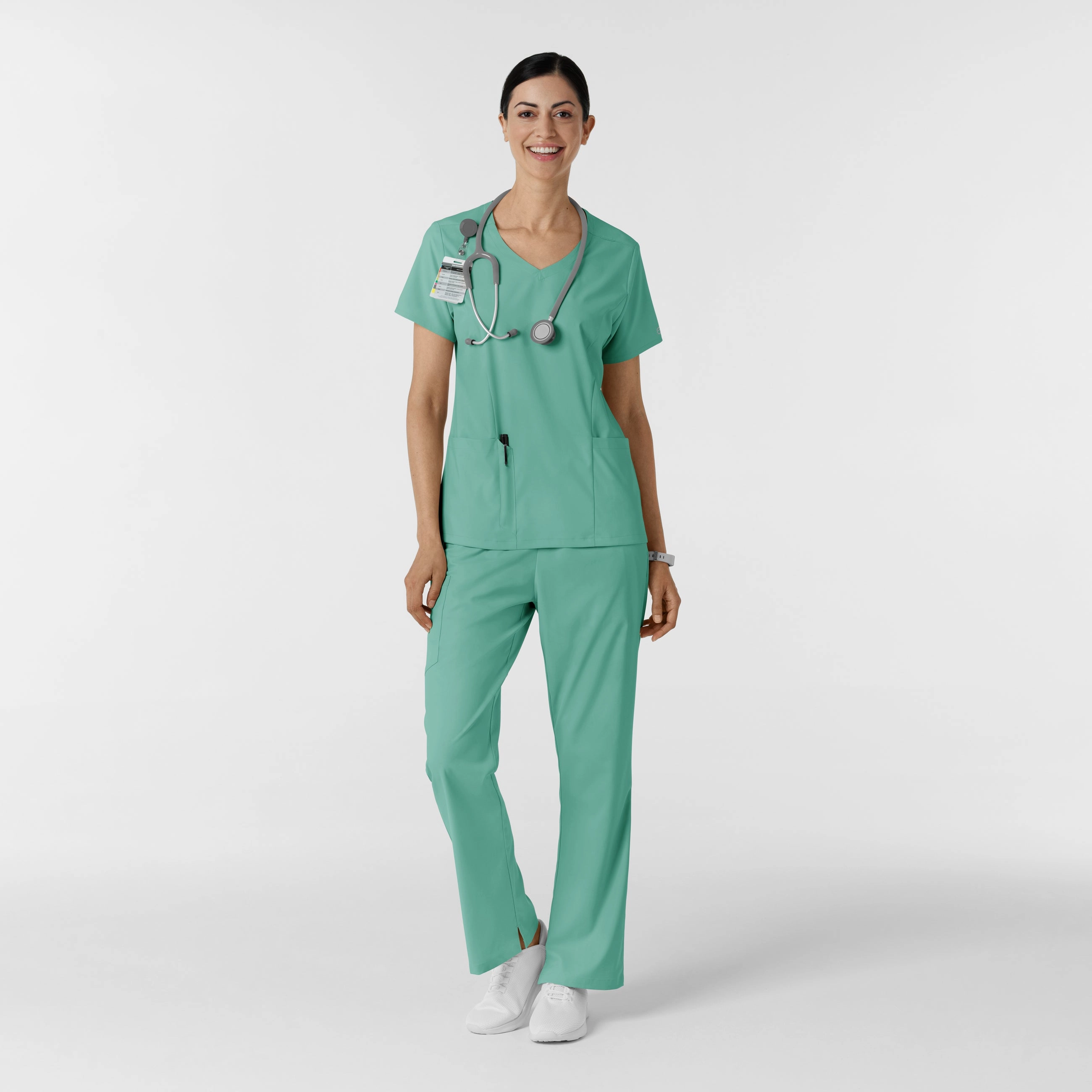 Boundless Women's 2-Pocket V-Neck Scrub Top - Turquoise