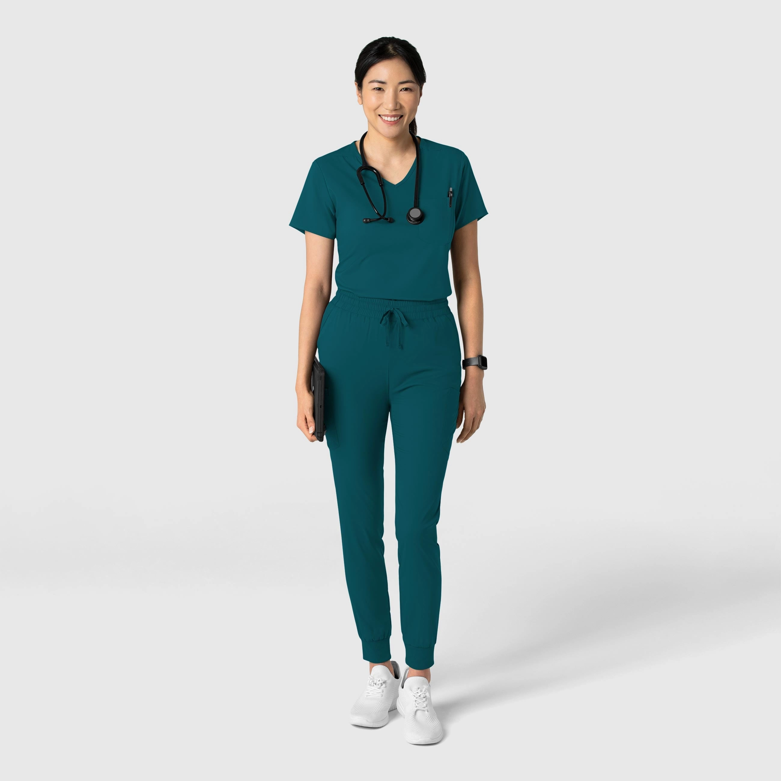 Boundless Women's Tuck-In Scrub Top - Caribbean Blue