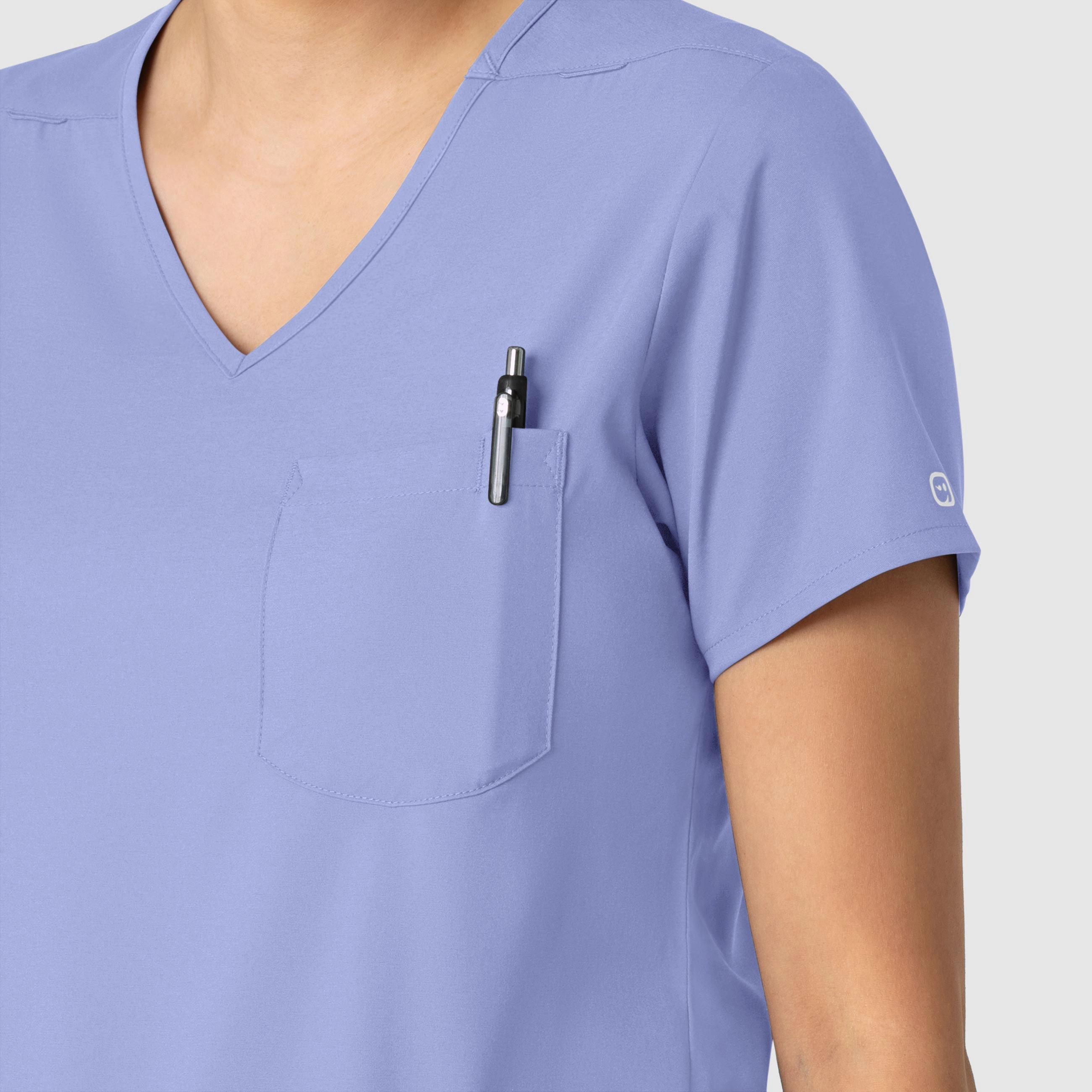 Boundless Women's Tuck-In Scrub Top - Ceil Blue