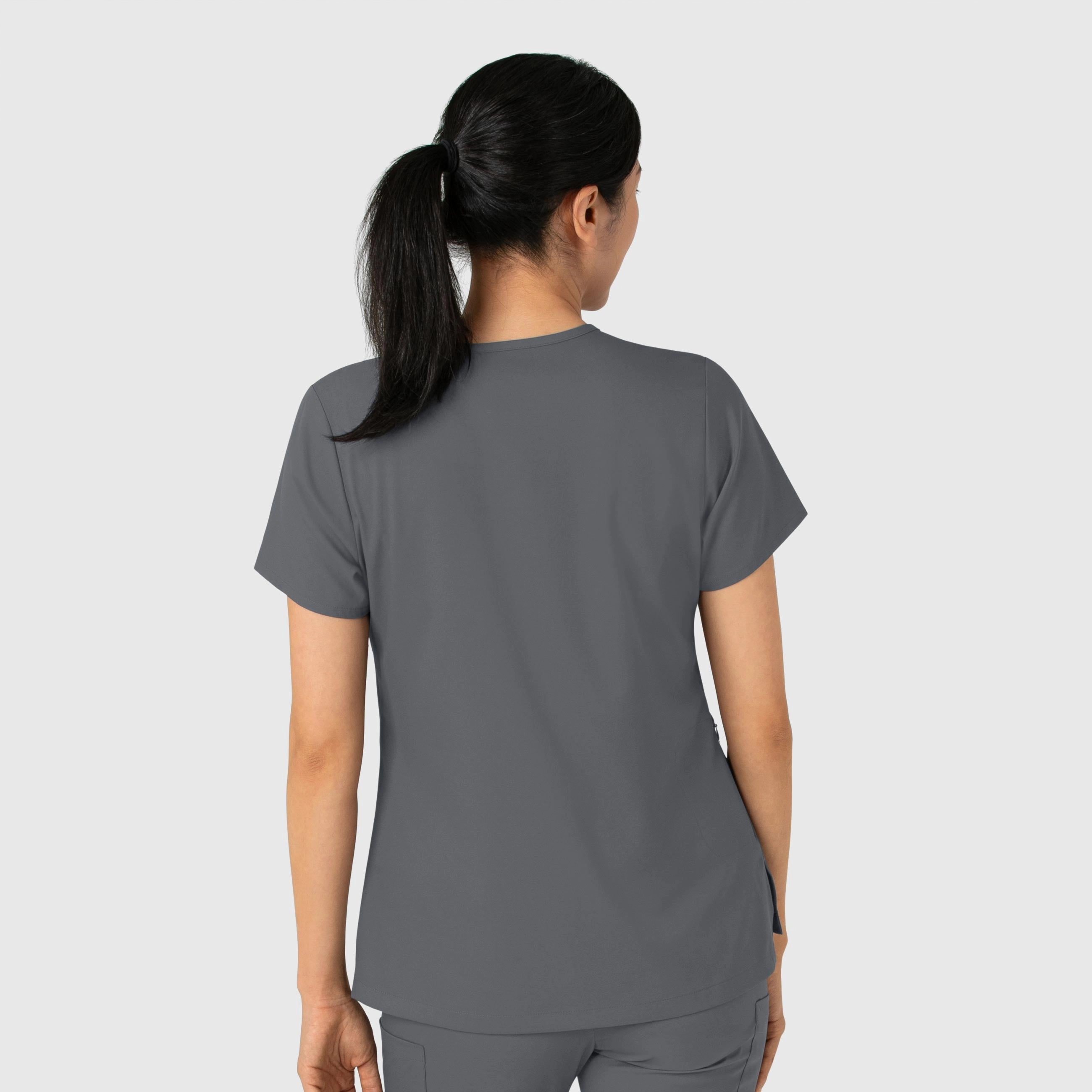 Boundless Women's Tuck-In Scrub Top - Pewter