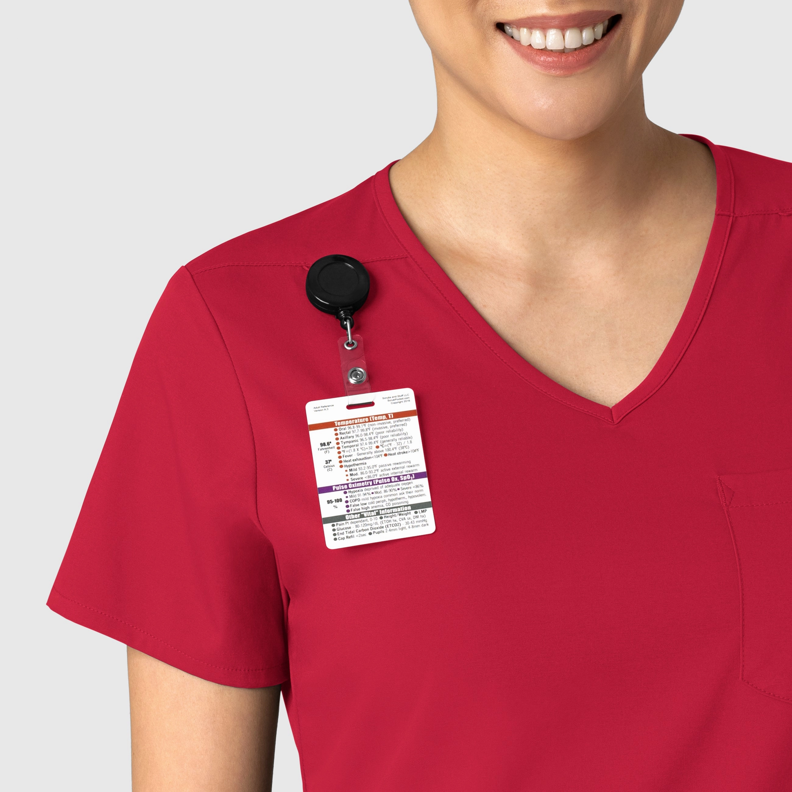 Boundless Women's Tuck-In Scrub Top - Red