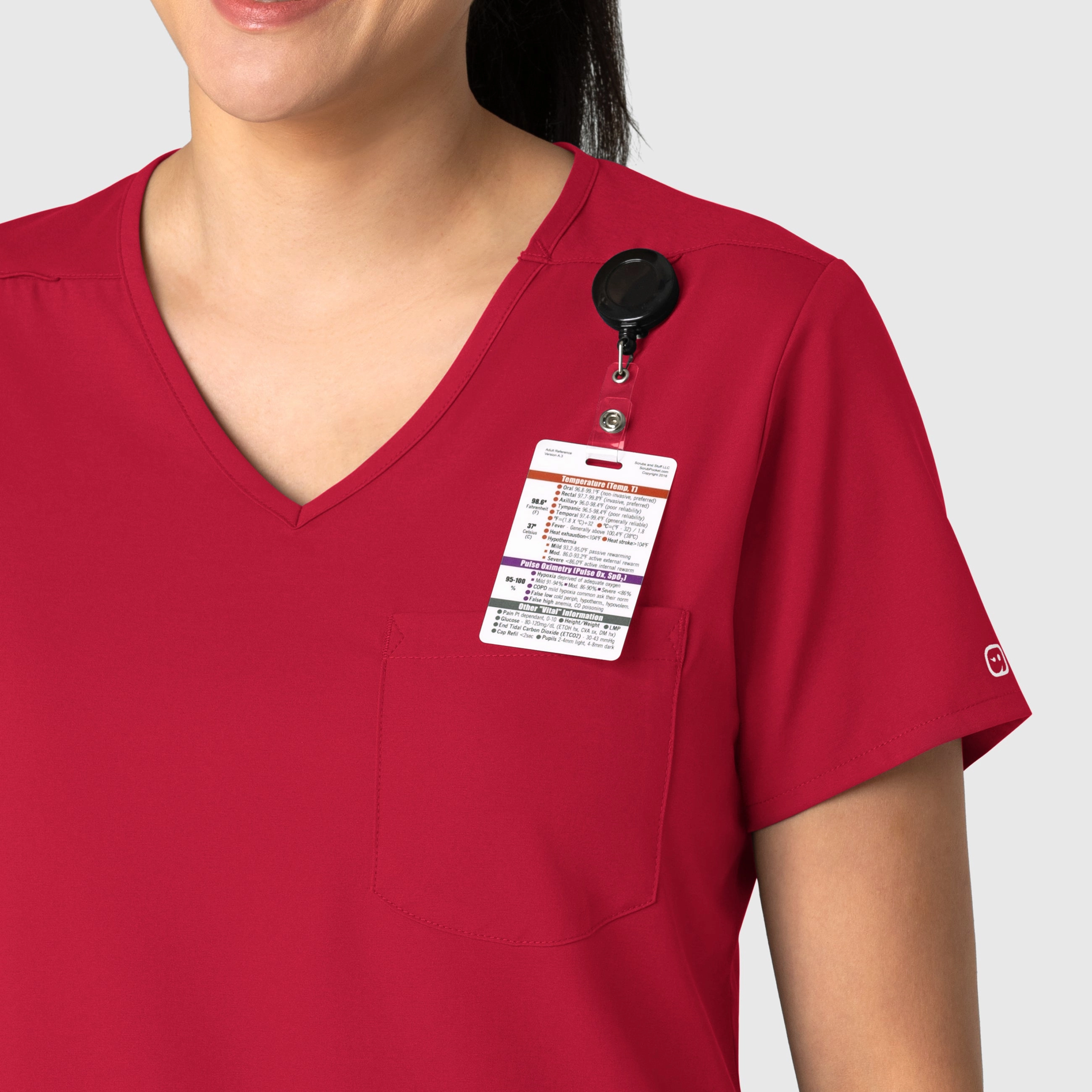 Boundless Women's Tuck-In Scrub Top - Red
