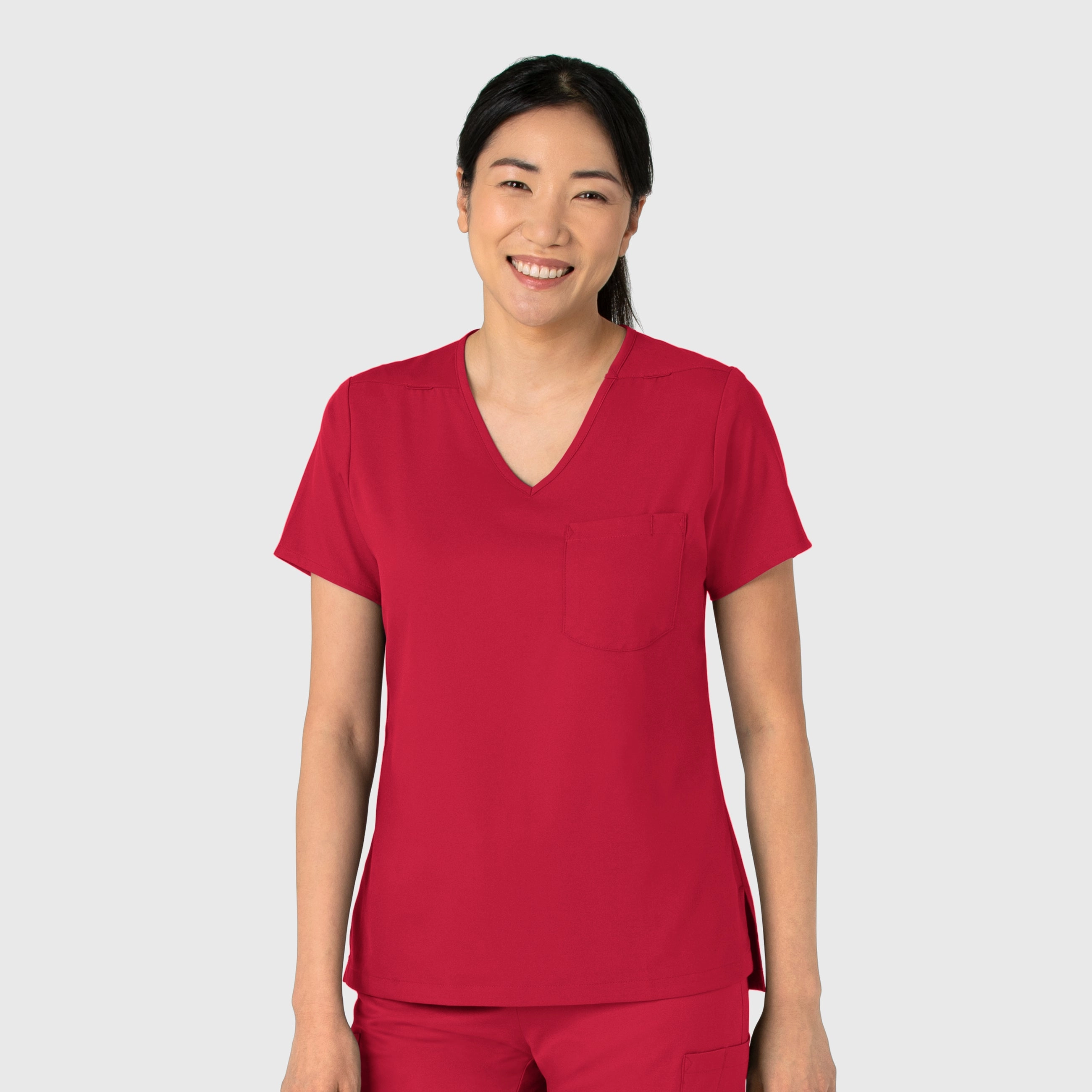 Boundless Women's Tuck-In Scrub Top - Red