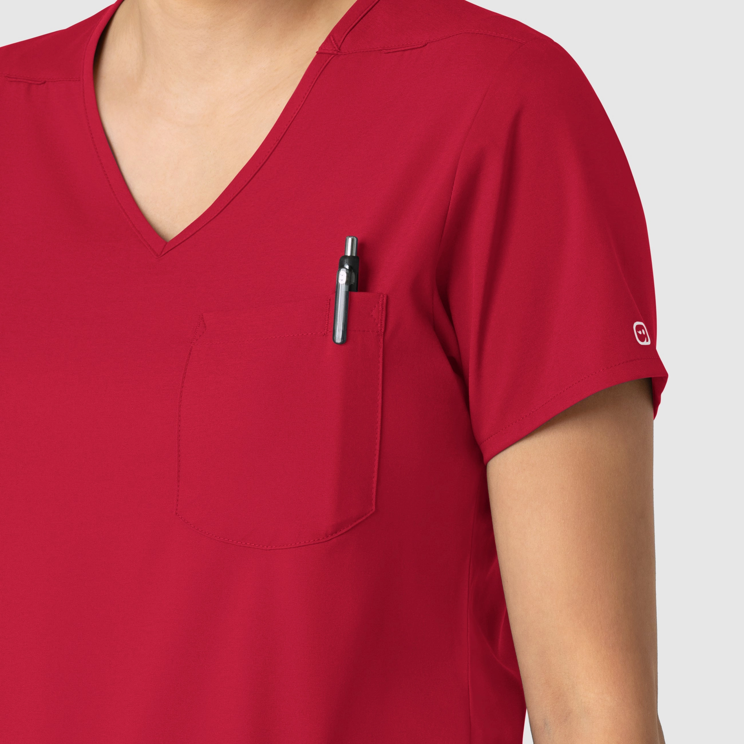 Boundless Women's Tuck-In Scrub Top - Red