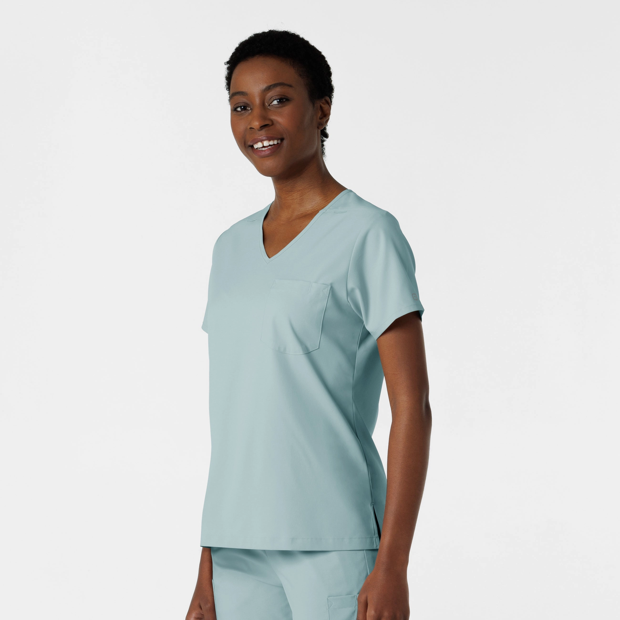 Boundless Women's Tuck-In Scrub Top - Sky Blue
