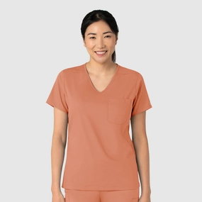 Boundless Women's Tuck-In Scrub Top - Terracotta