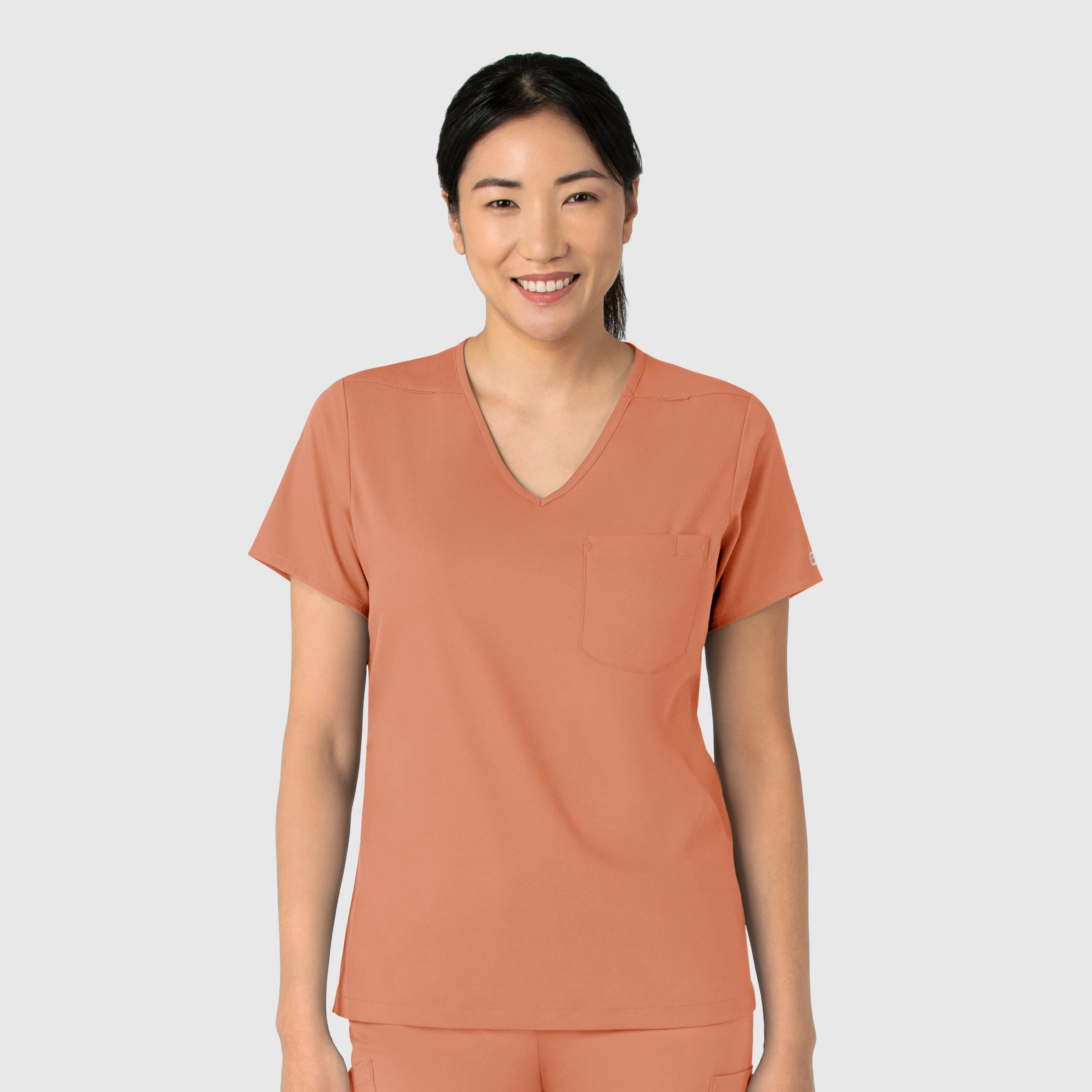 Boundless Women's Tuck-In Scrub Top - Terracotta