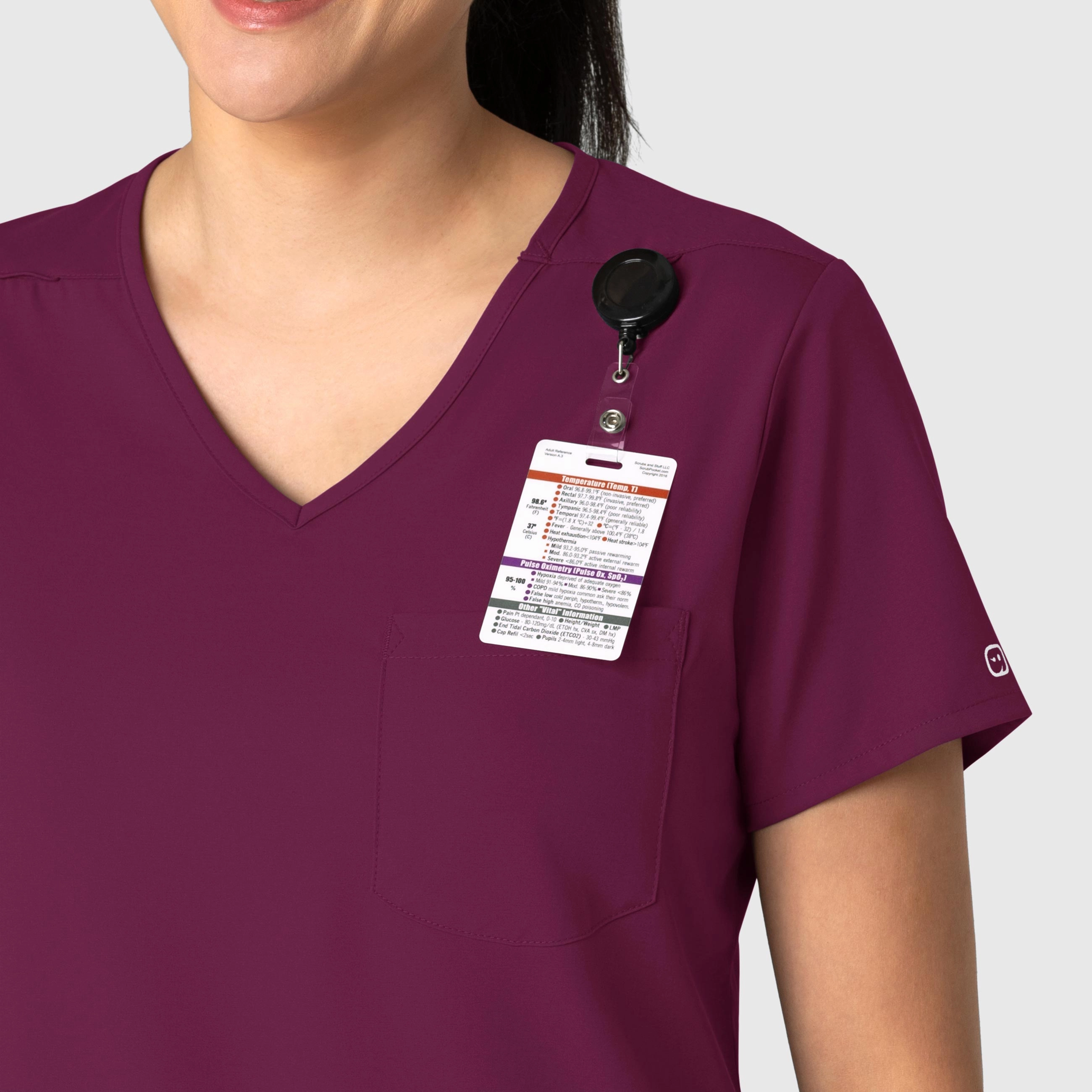 Boundless Women's Tuck-In Scrub Top - Wine