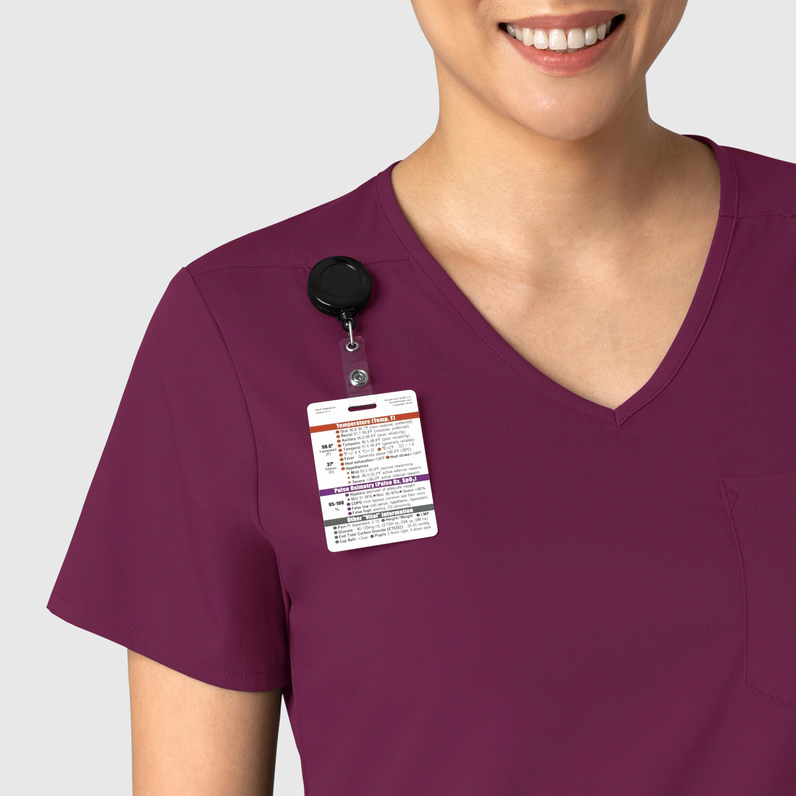 Boundless Women's Tuck-In Scrub Top - Wine