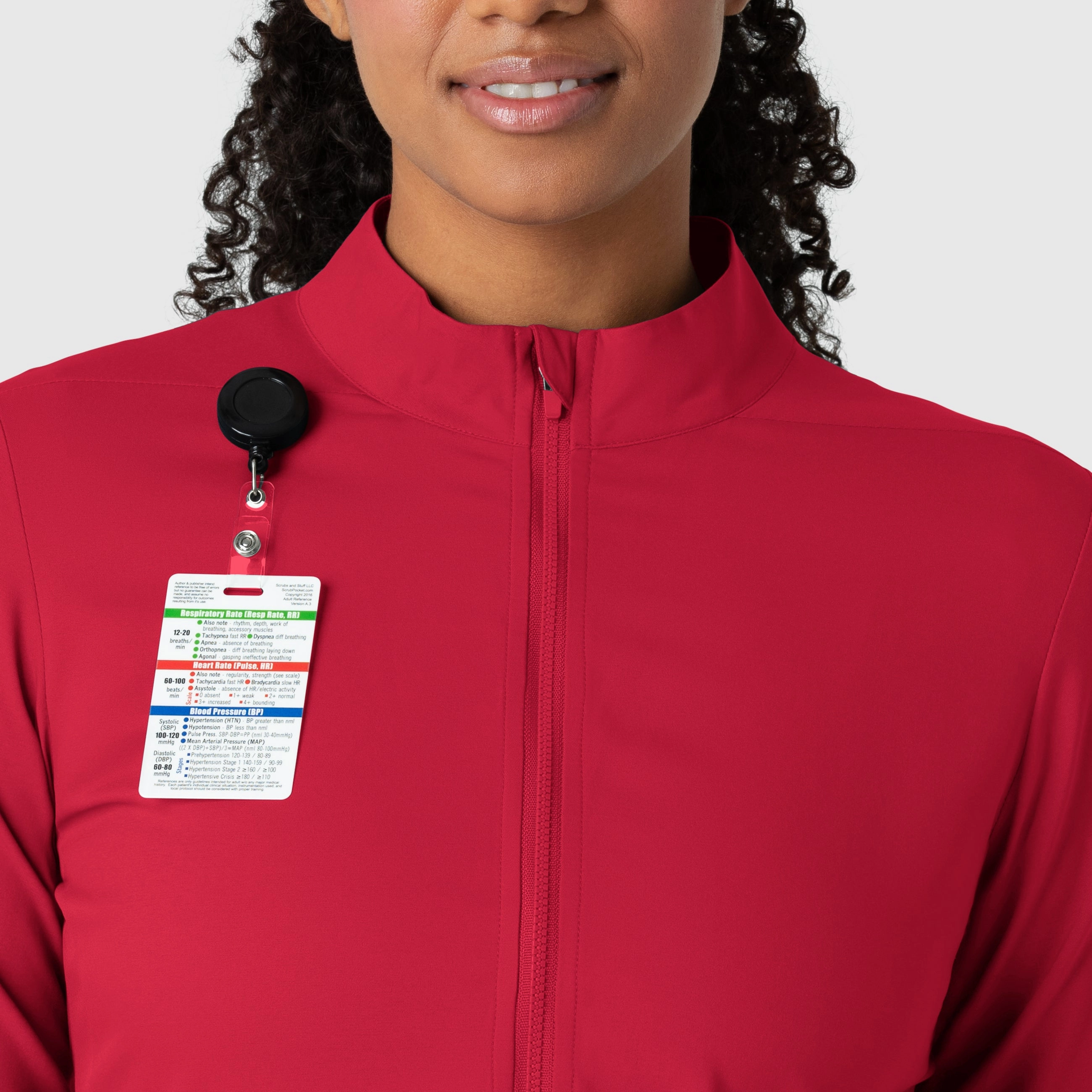 Boundless Women's Warm Up Scrub Jacket - Red
