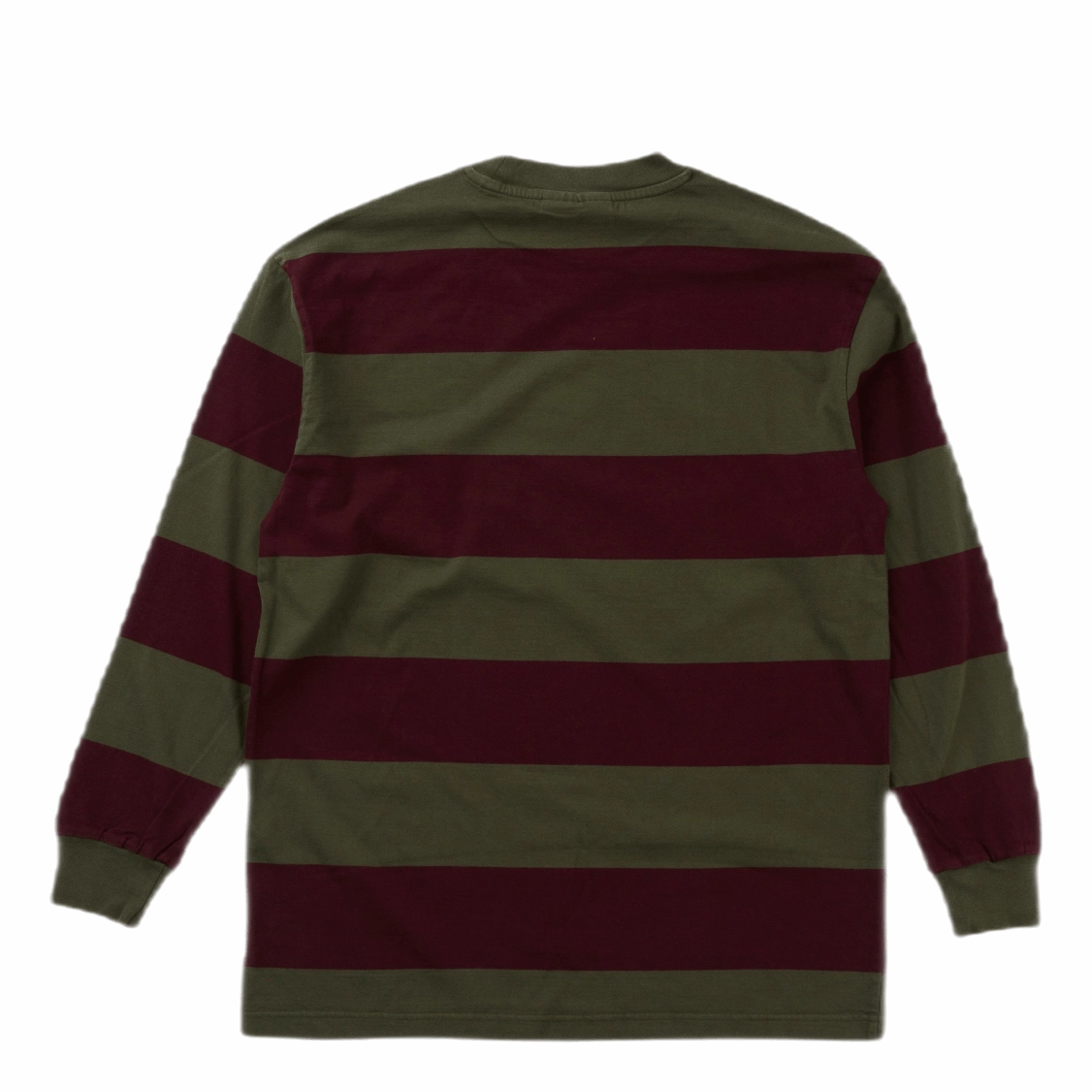 Boxy Tee Long Sleeve Burgundy Stripe