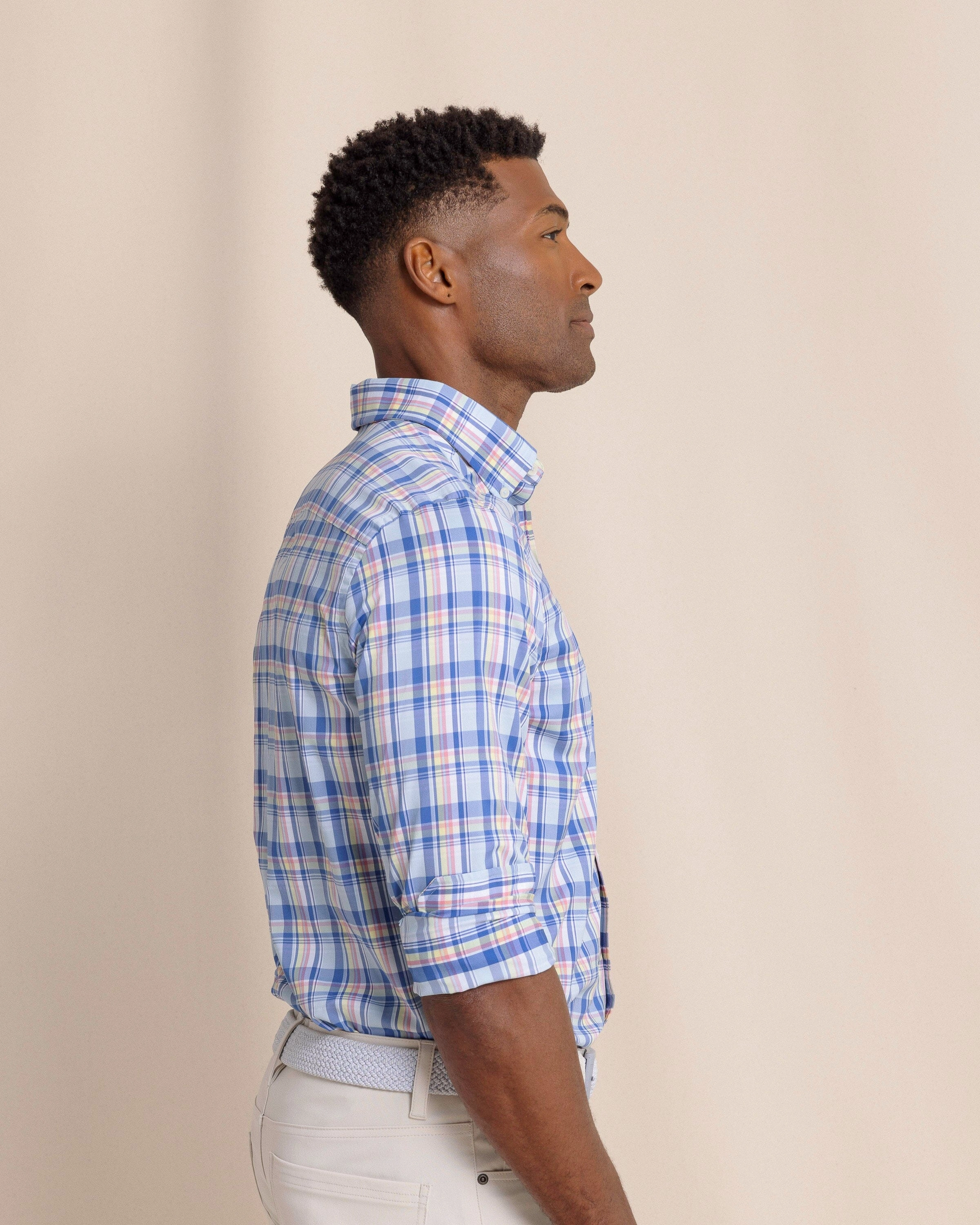 brrr°® Intercoastal Charlesfort Plaid Long Sleeve Sport Shirt