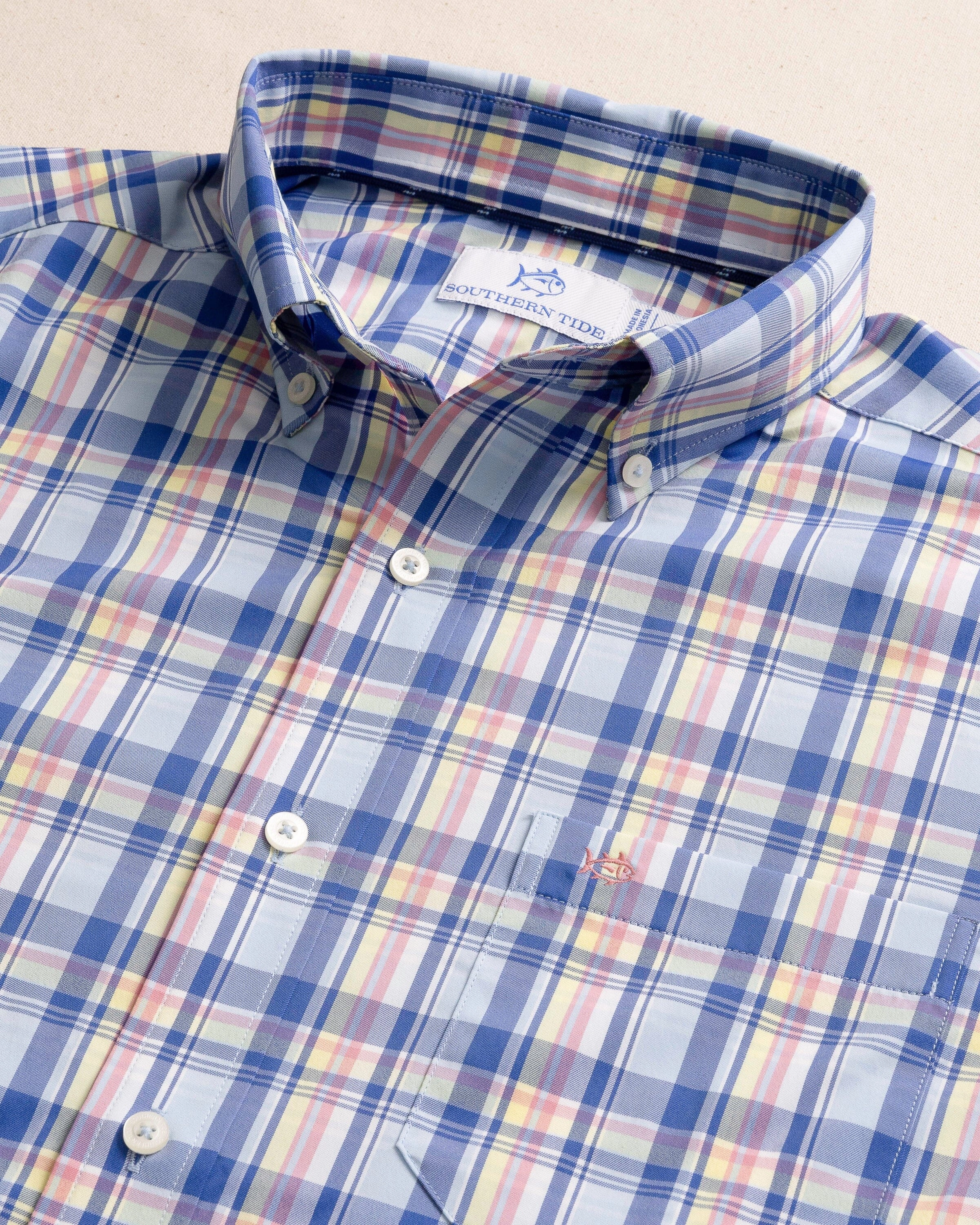 brrr°® Intercoastal Charlesfort Plaid Long Sleeve Sport Shirt