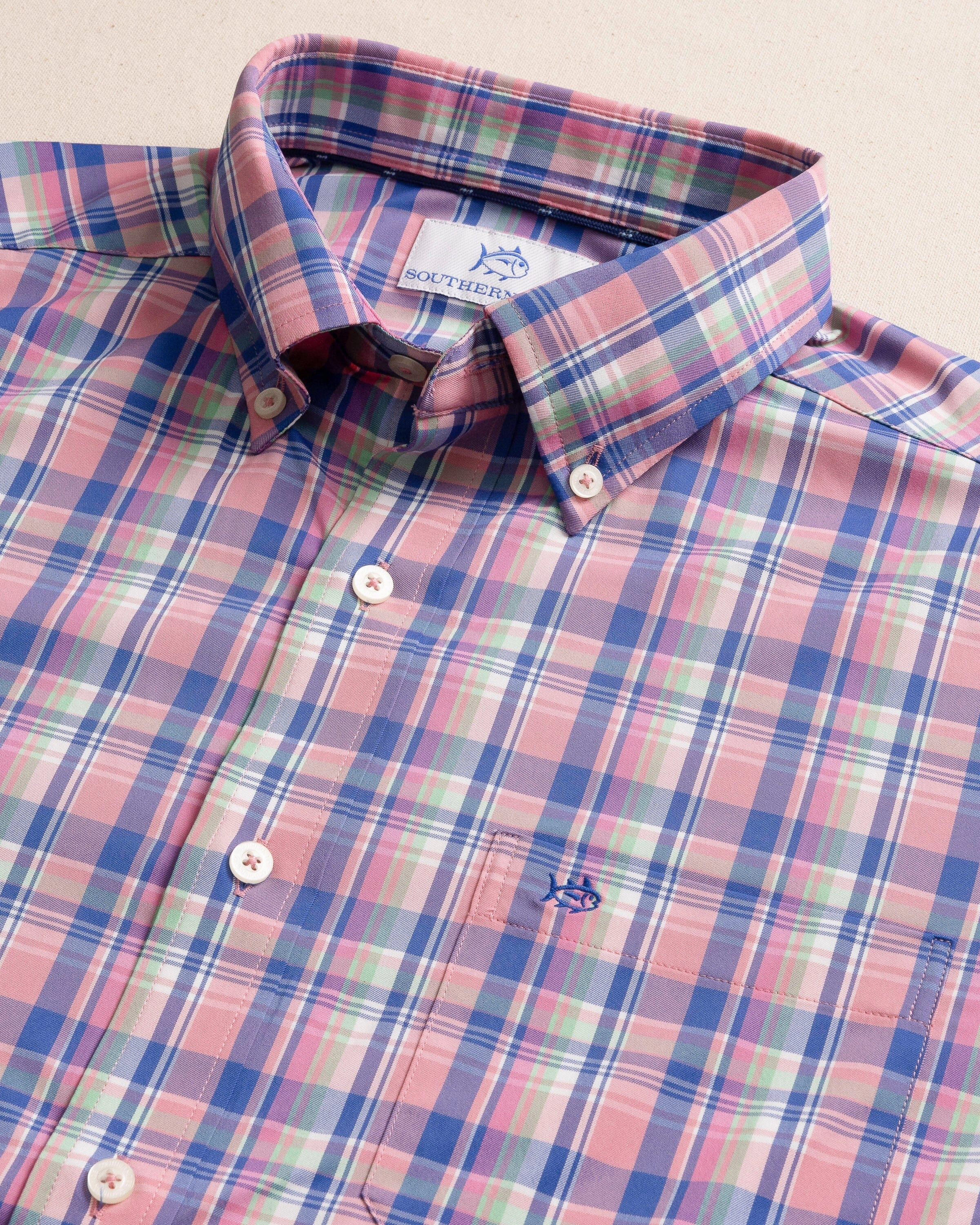 brrr°® Intercoastal Charlesfort Plaid Long Sleeve Sport Shirt
