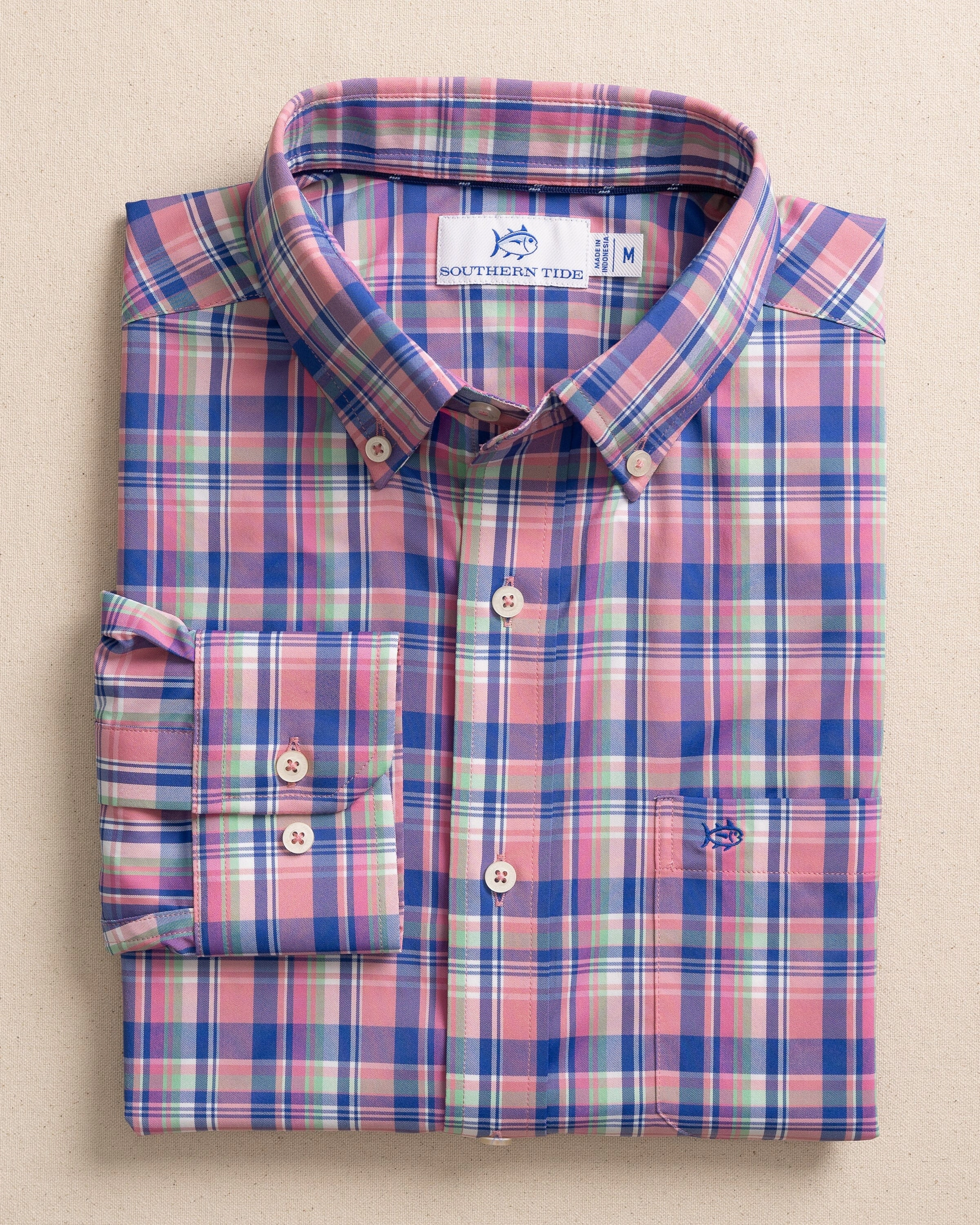 brrr°® Intercoastal Charlesfort Plaid Long Sleeve Sport Shirt