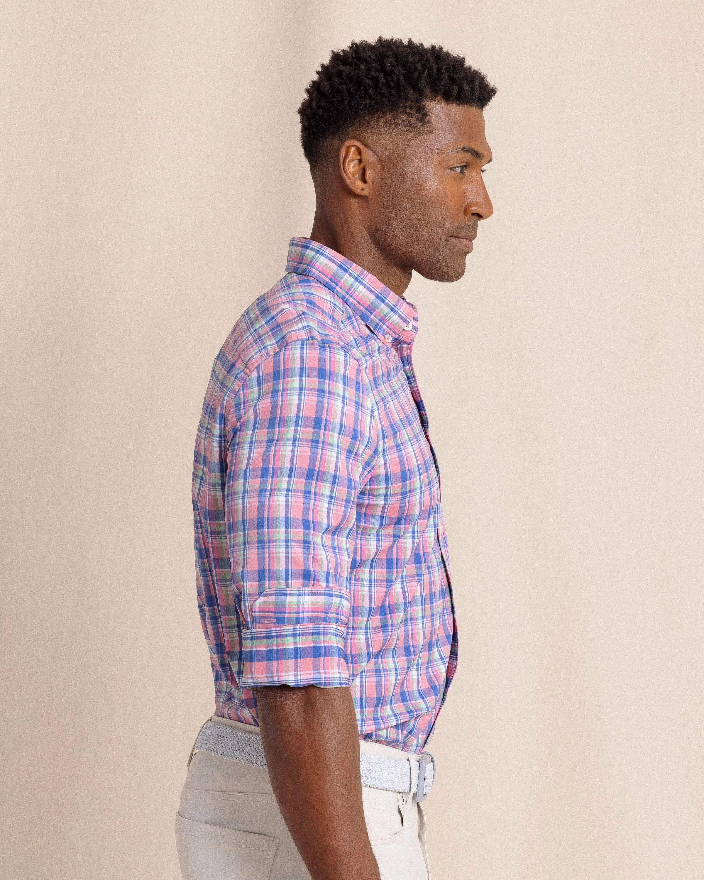 brrr°® Intercoastal Charlesfort Plaid Long Sleeve Sport Shirt
