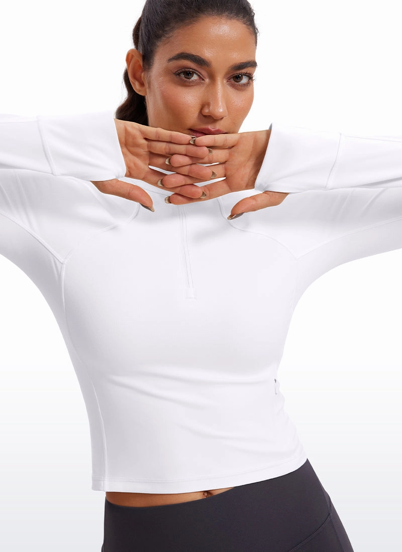 Butterluxe Half-Zip Long Sleeve Cropped