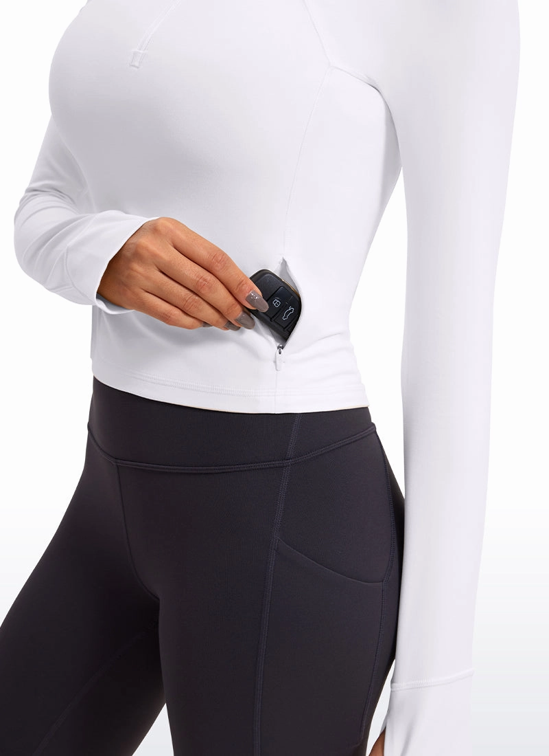 Butterluxe Half-Zip Long Sleeve Cropped
