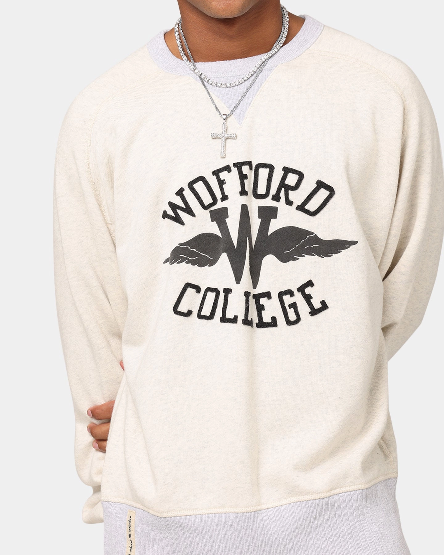 Champion 50's Saddle Crew Sweatshirt Oatmeal Heather