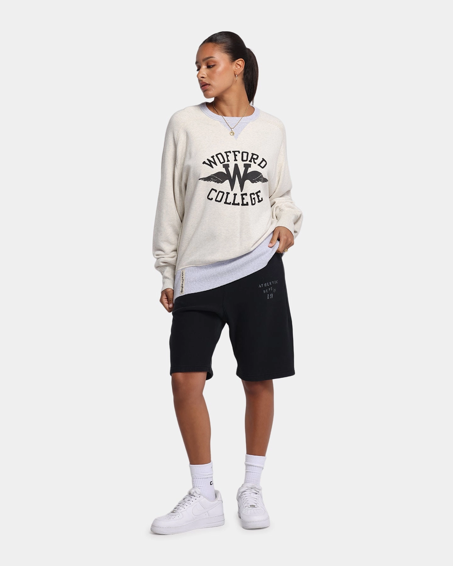 Champion 50's Saddle Crew Sweatshirt Oatmeal Heather
