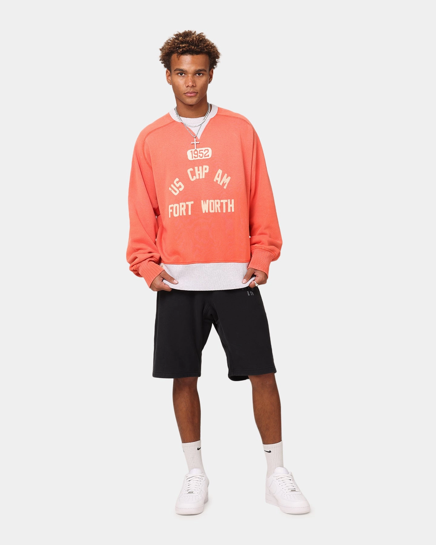 Champion 50's Saddle Crew Sweatshirt Team Red Scarlet
