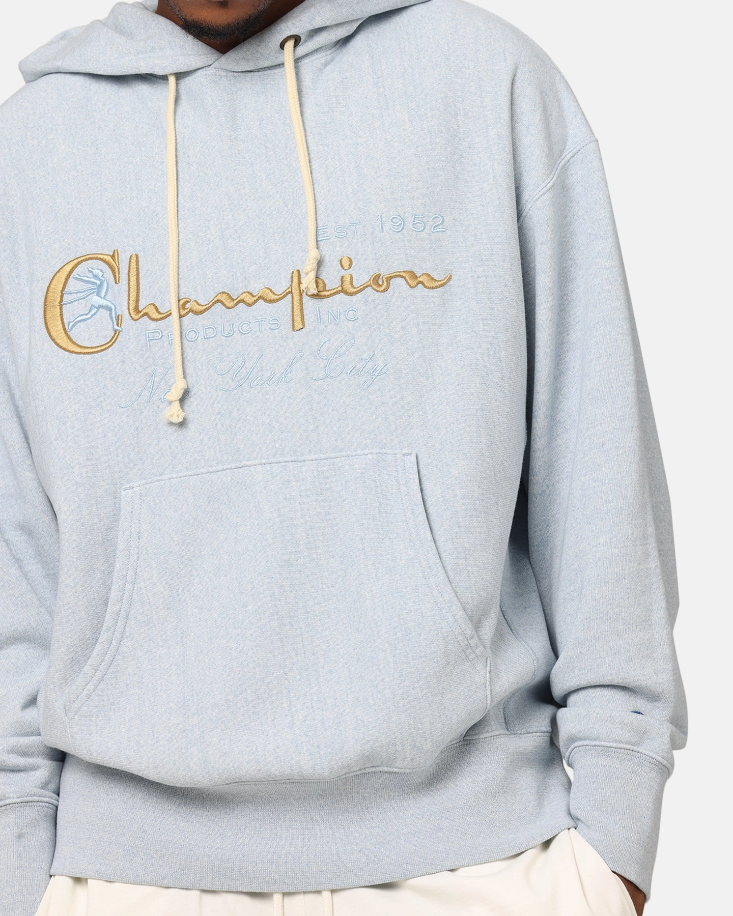 Champion Vintage Logo Sweatshirt Hoodie Oxford Grey Heather