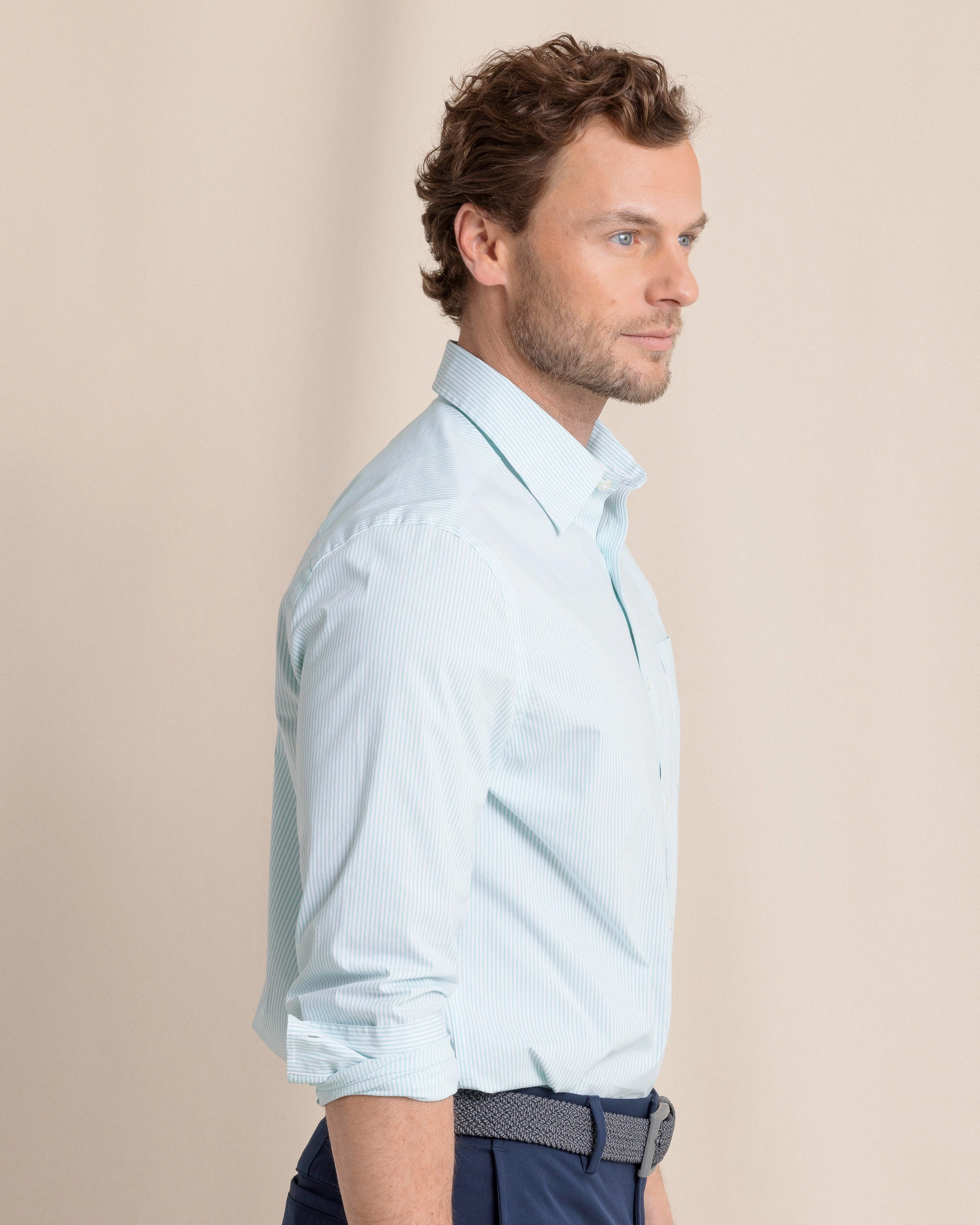 Charleston Granby Stripe Long Sleeve Sport Shirt