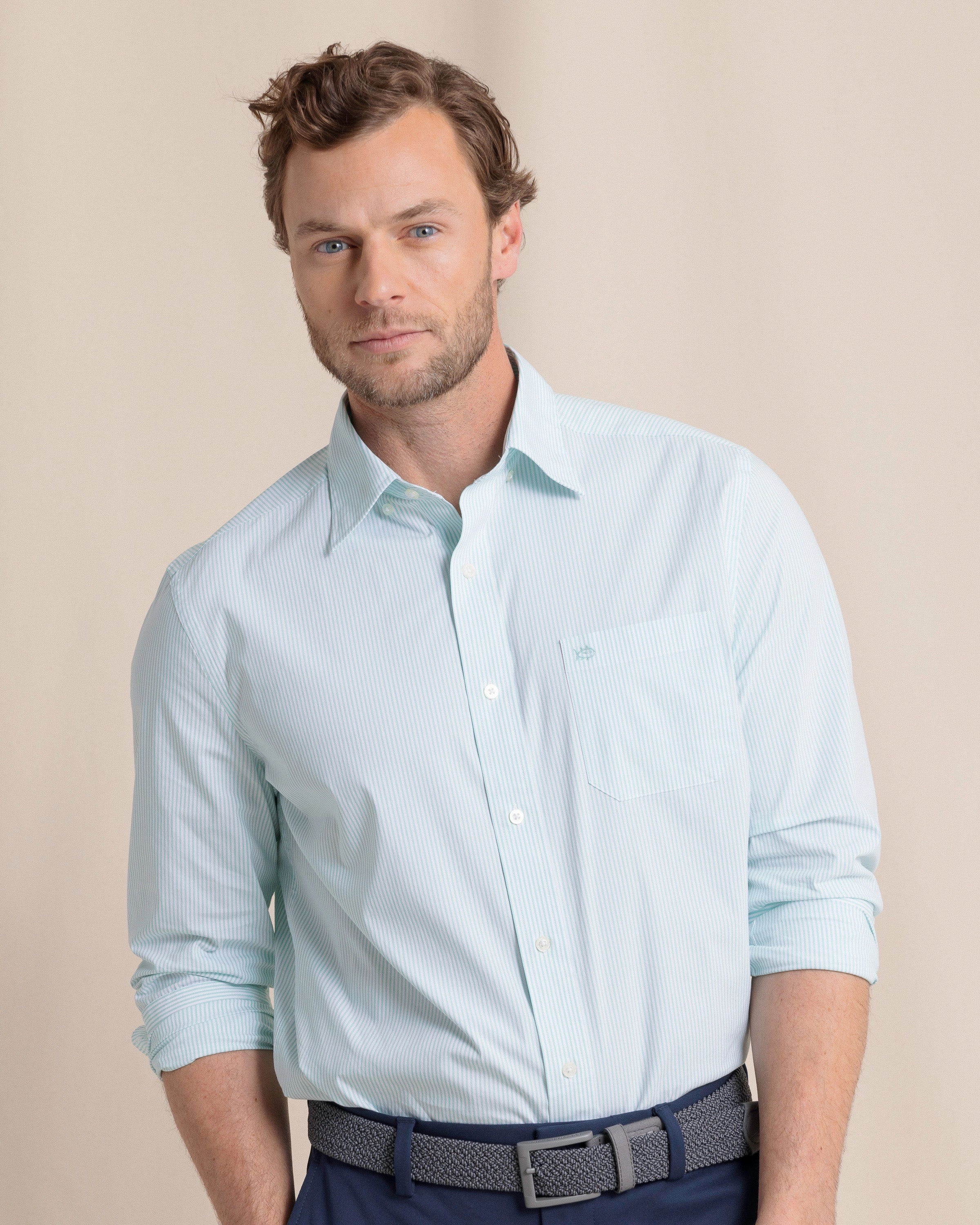 Charleston Granby Stripe Long Sleeve Sport Shirt