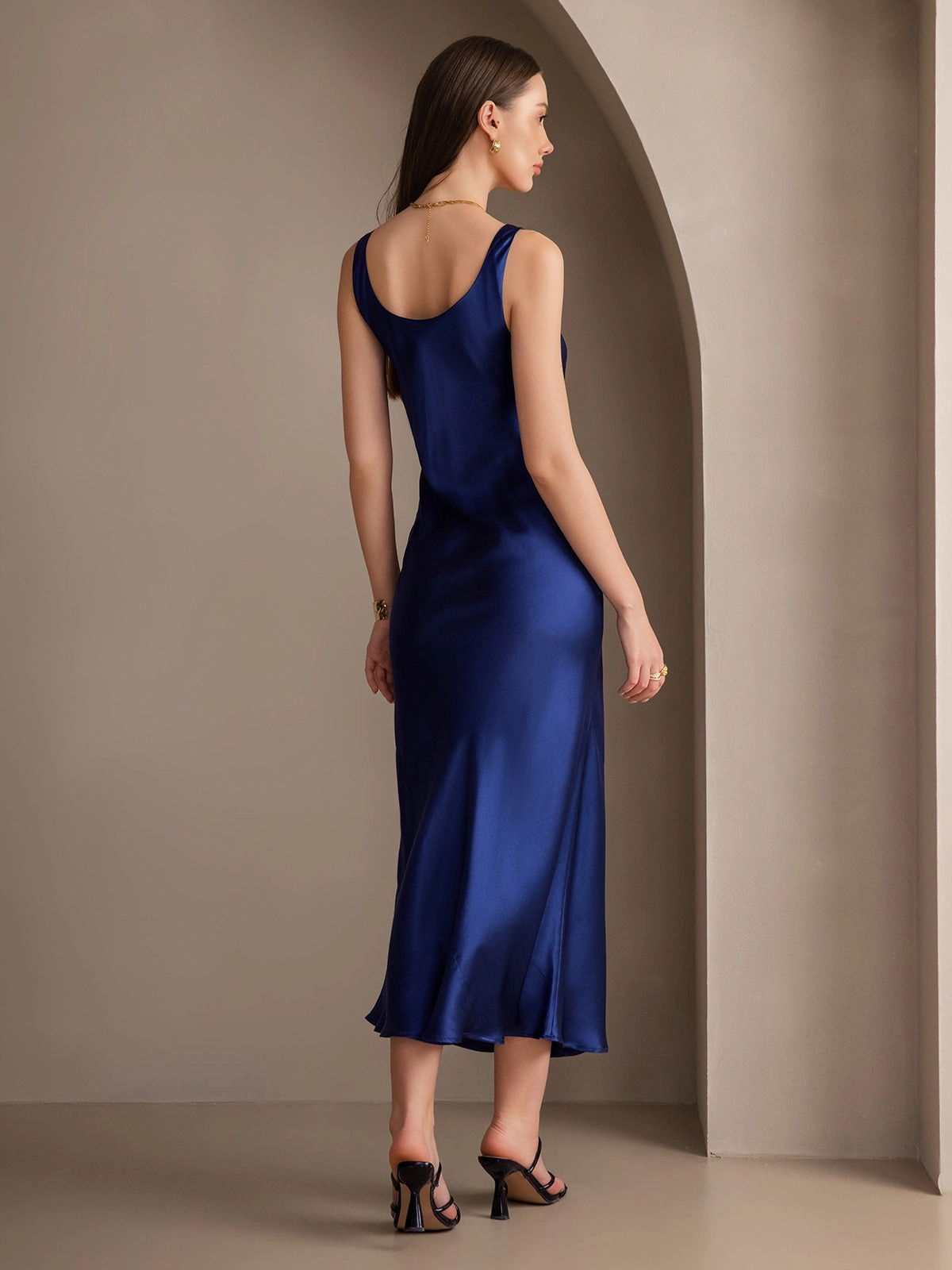 Clearance(US Warehouse) -Pure Silk Cowl Neck Slip Elegant Long Dress