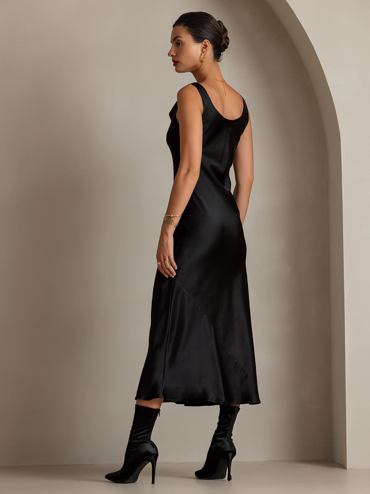 Clearance(US Warehouse) -Pure Silk Cowl Neck Slip Elegant Long Dress