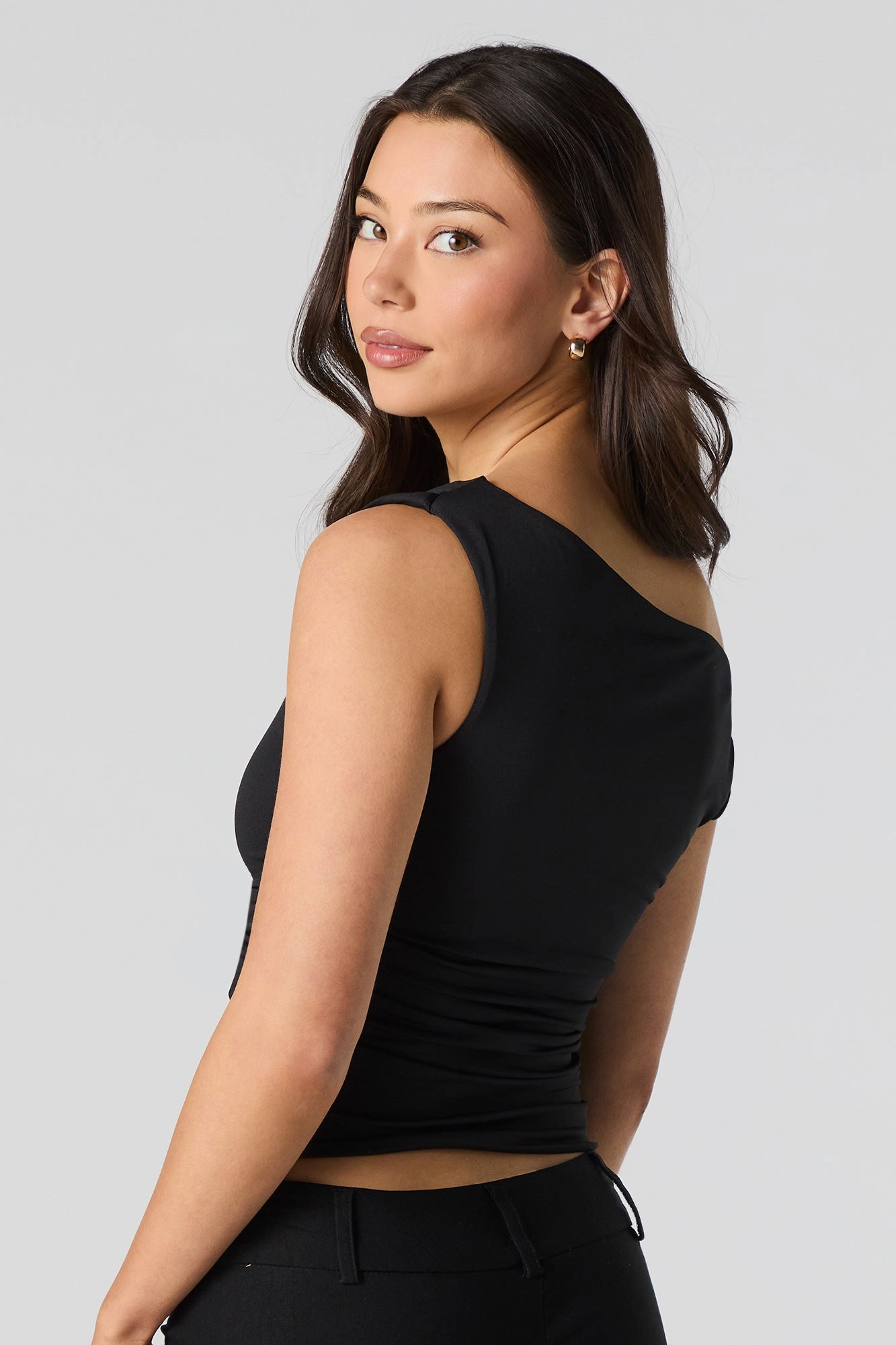 Contour One Shoulder Ruched Top