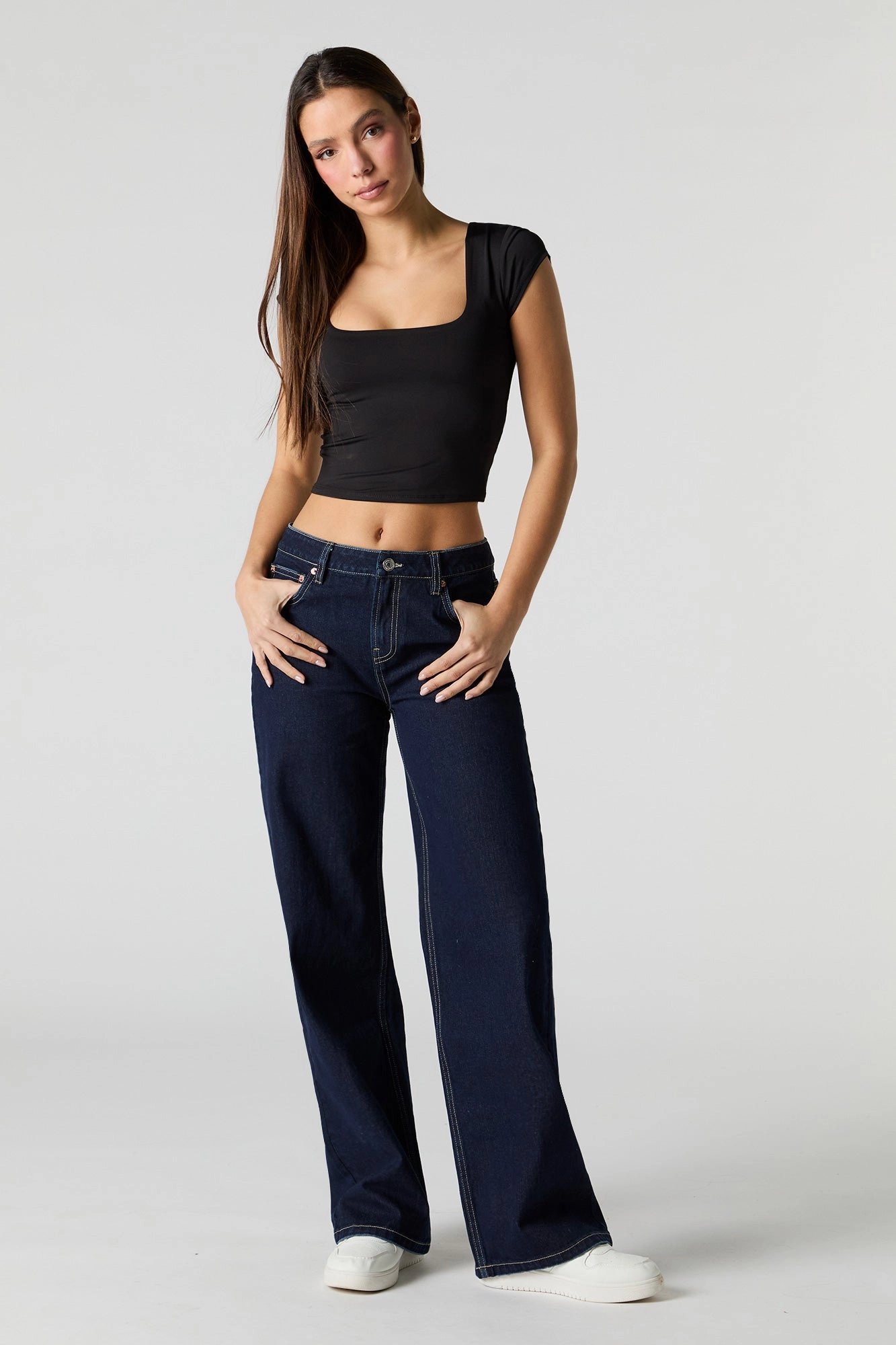 Contour Square Neck Cap Sleeve Top