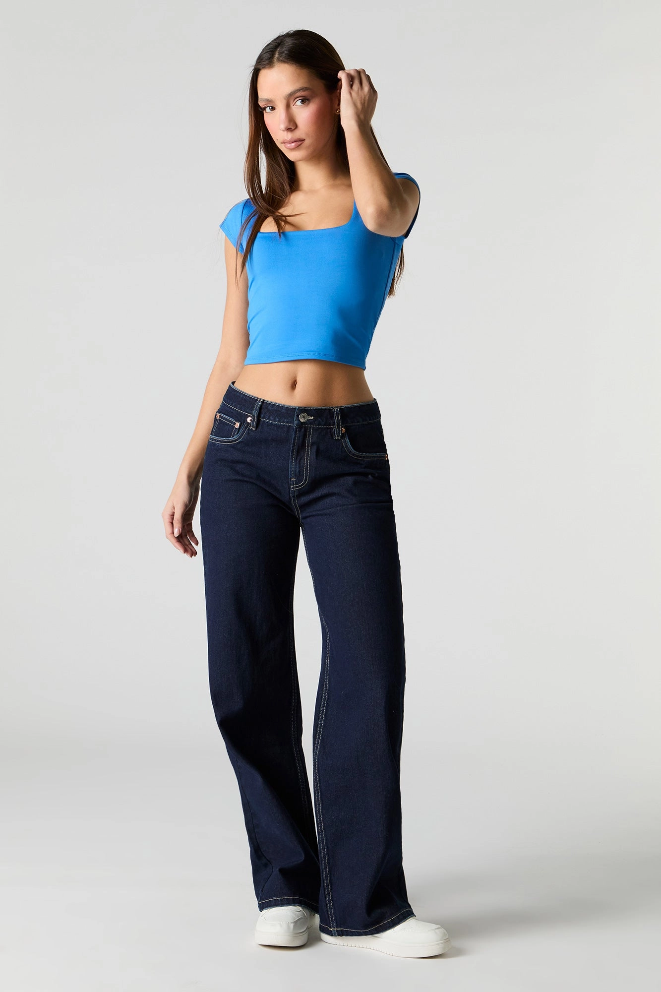 Contour Square Neck Cap Sleeve Top
