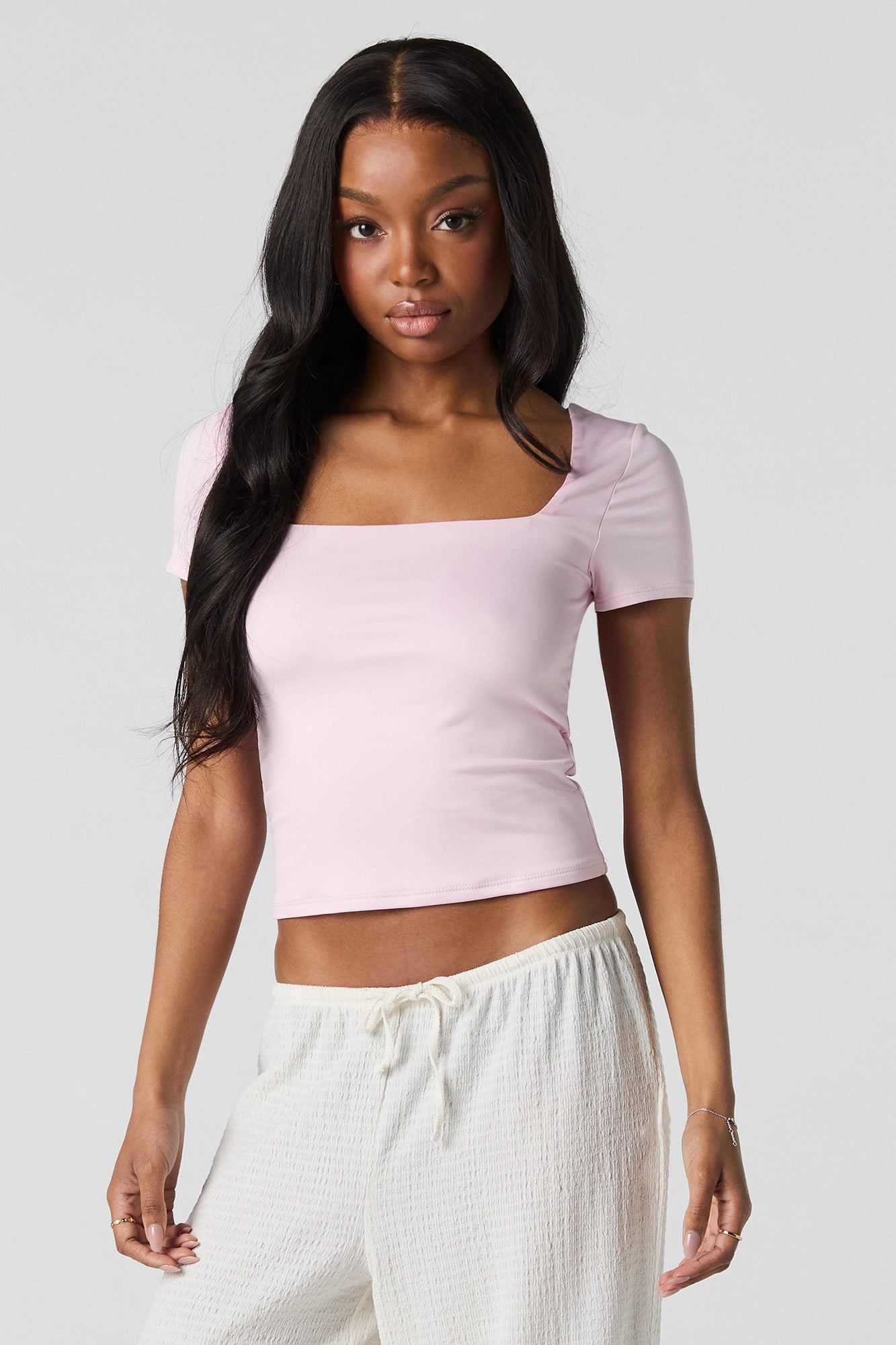 Contour Square Neck Short Sleeve Top