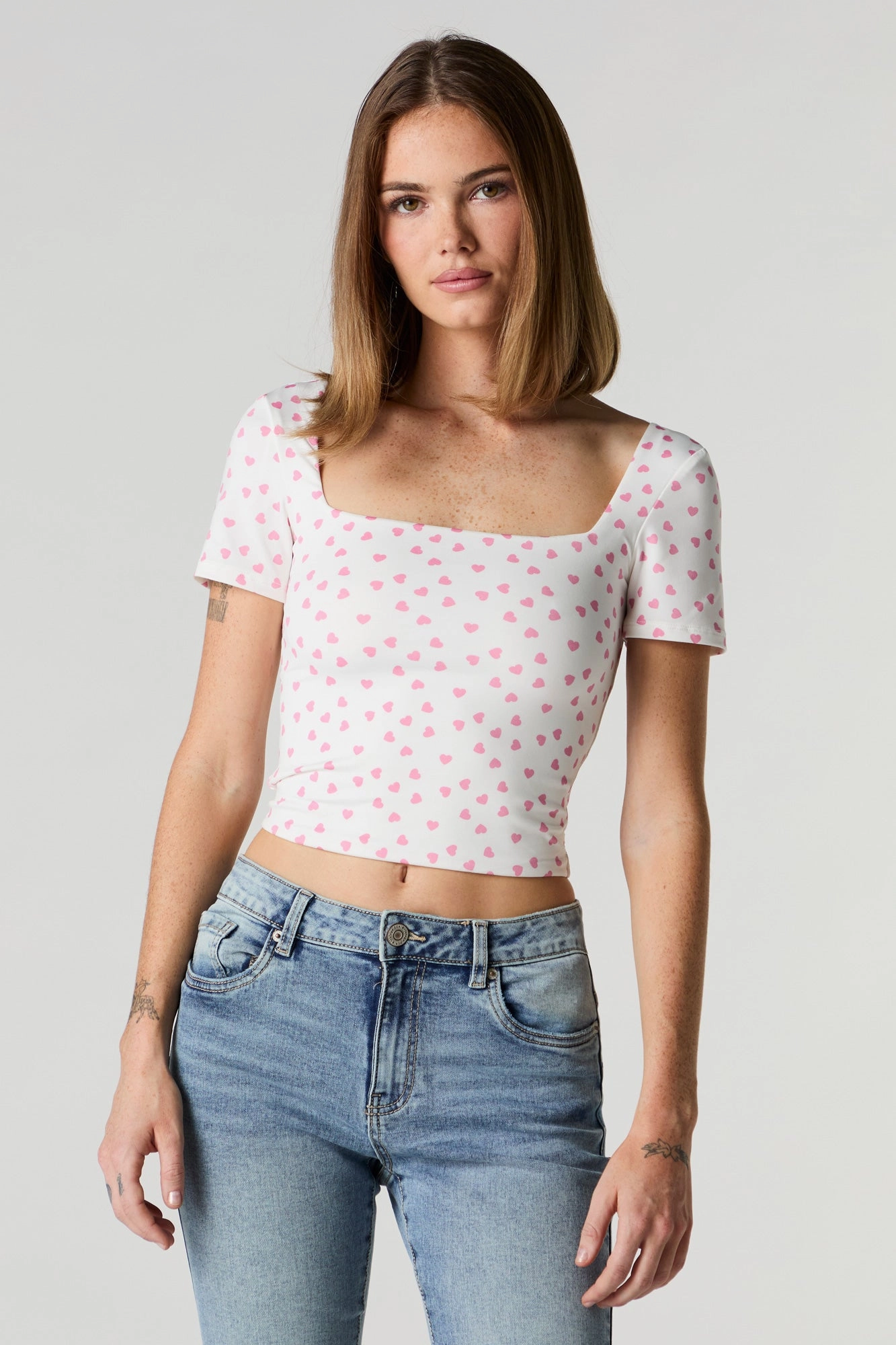 Contour Square Neck Short Sleeve Top