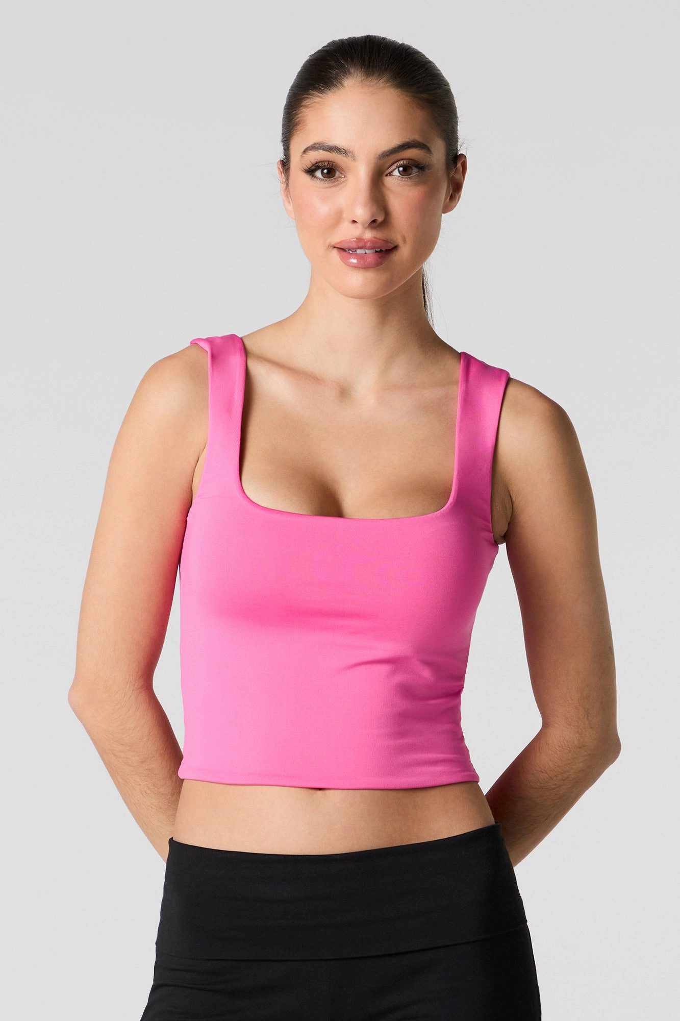 Contour Square Neck Tank with Built-In Cups